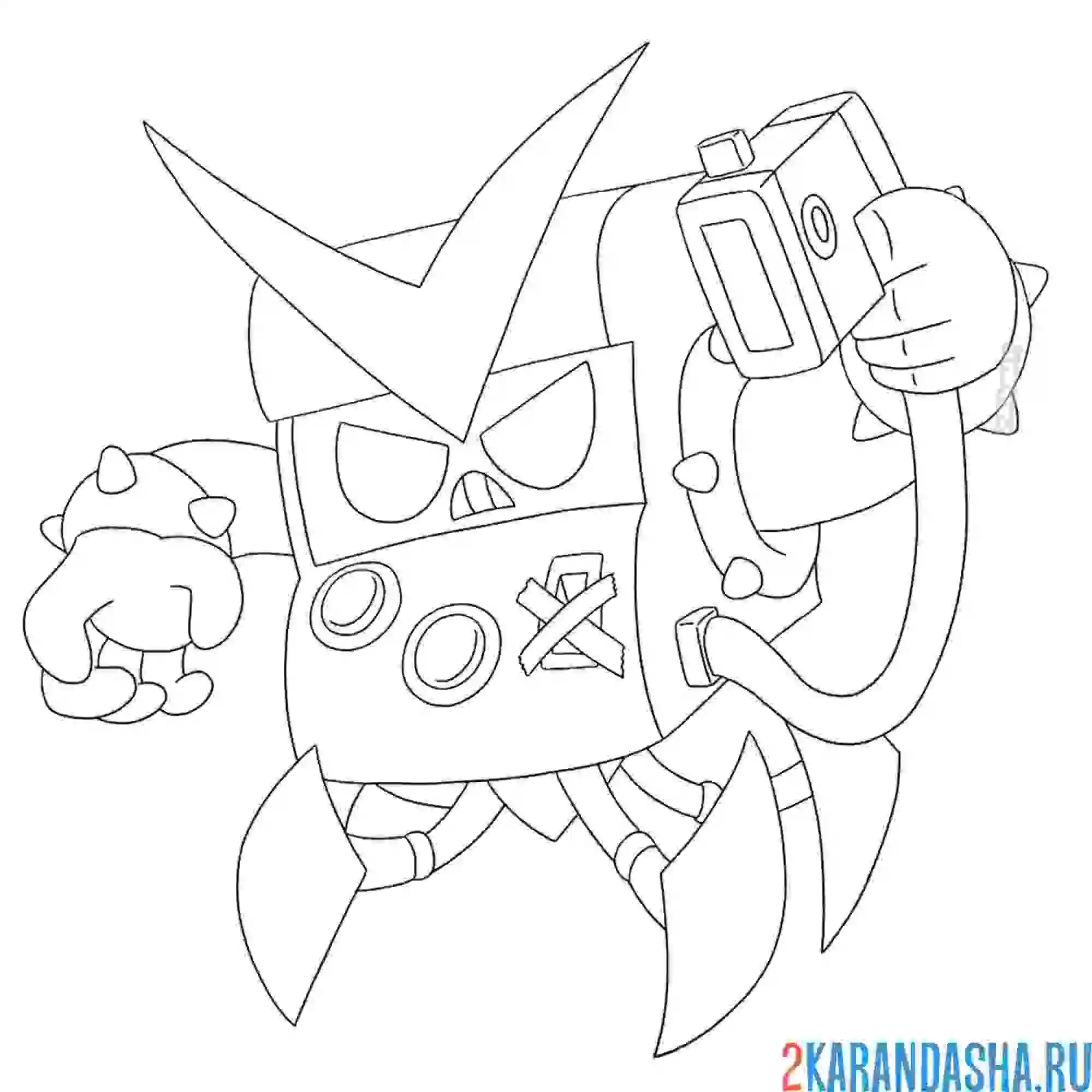 Раскраска 8 бит робот