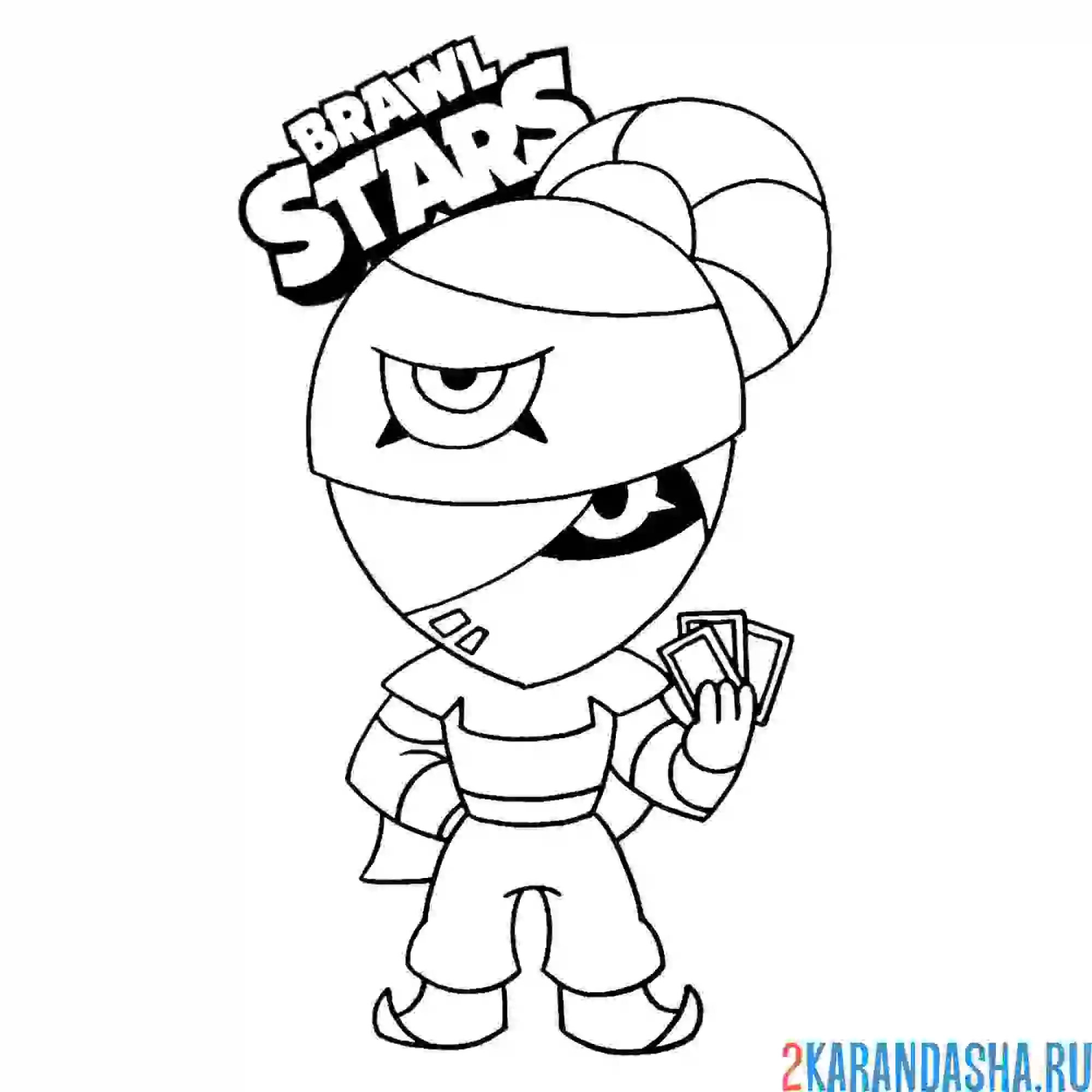 Раскраска ниндзя тара с картами