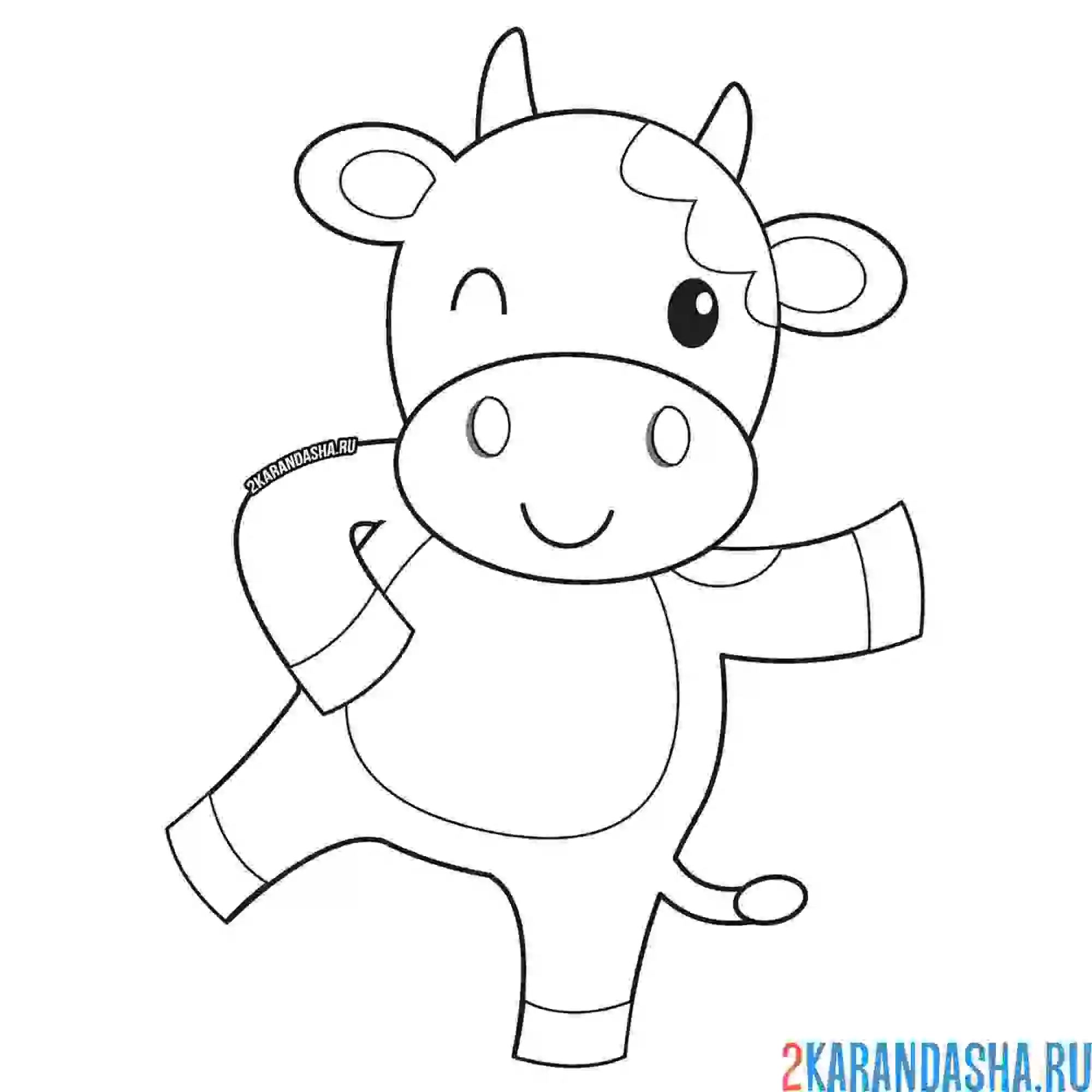 Раскраска коровка делают зарядку