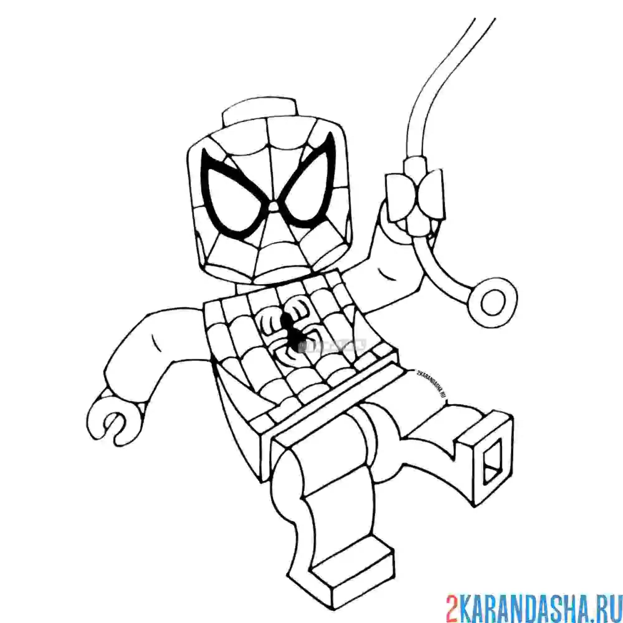 Раскраска человек паук спайдермен