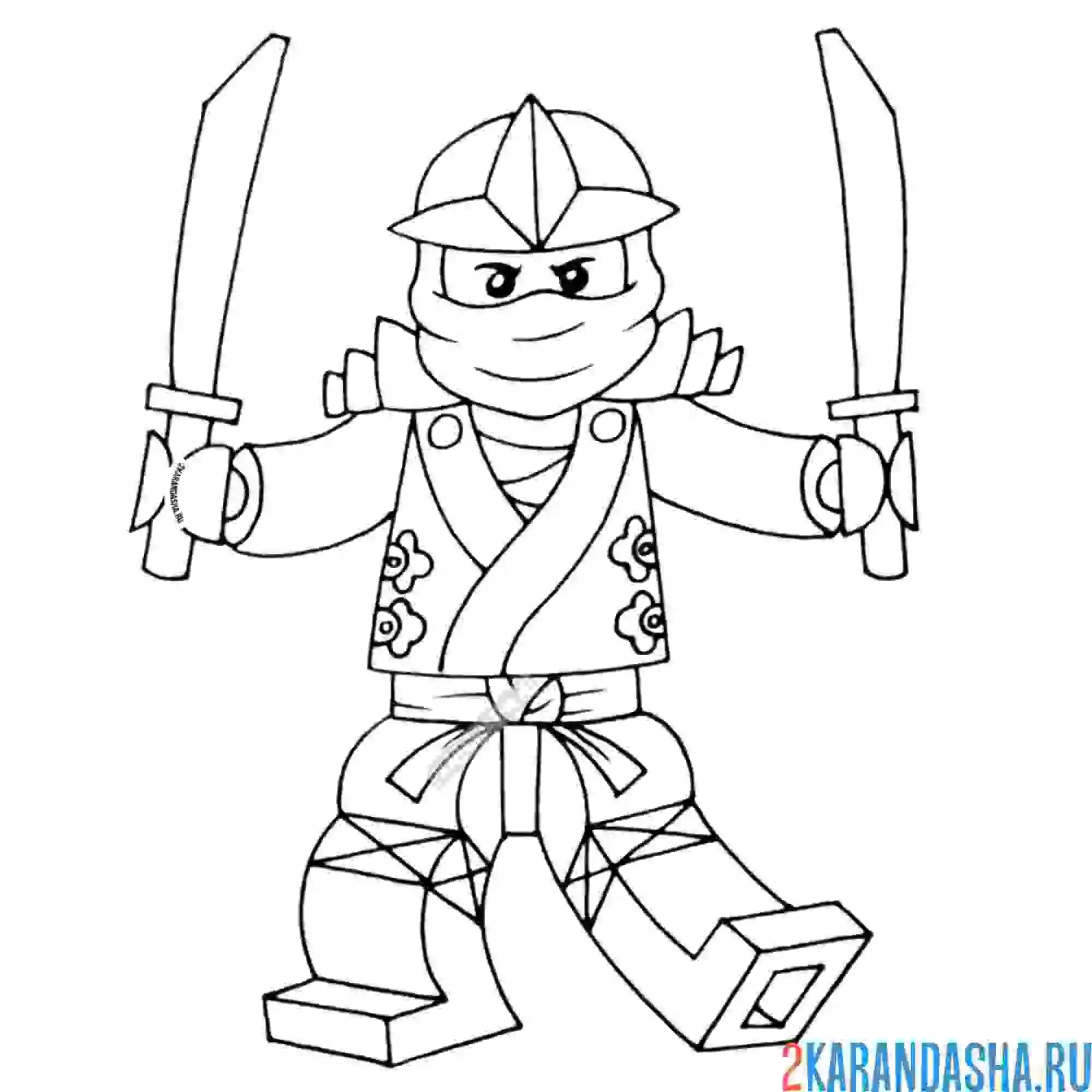 Раскраска золотой ниндзя ллойд