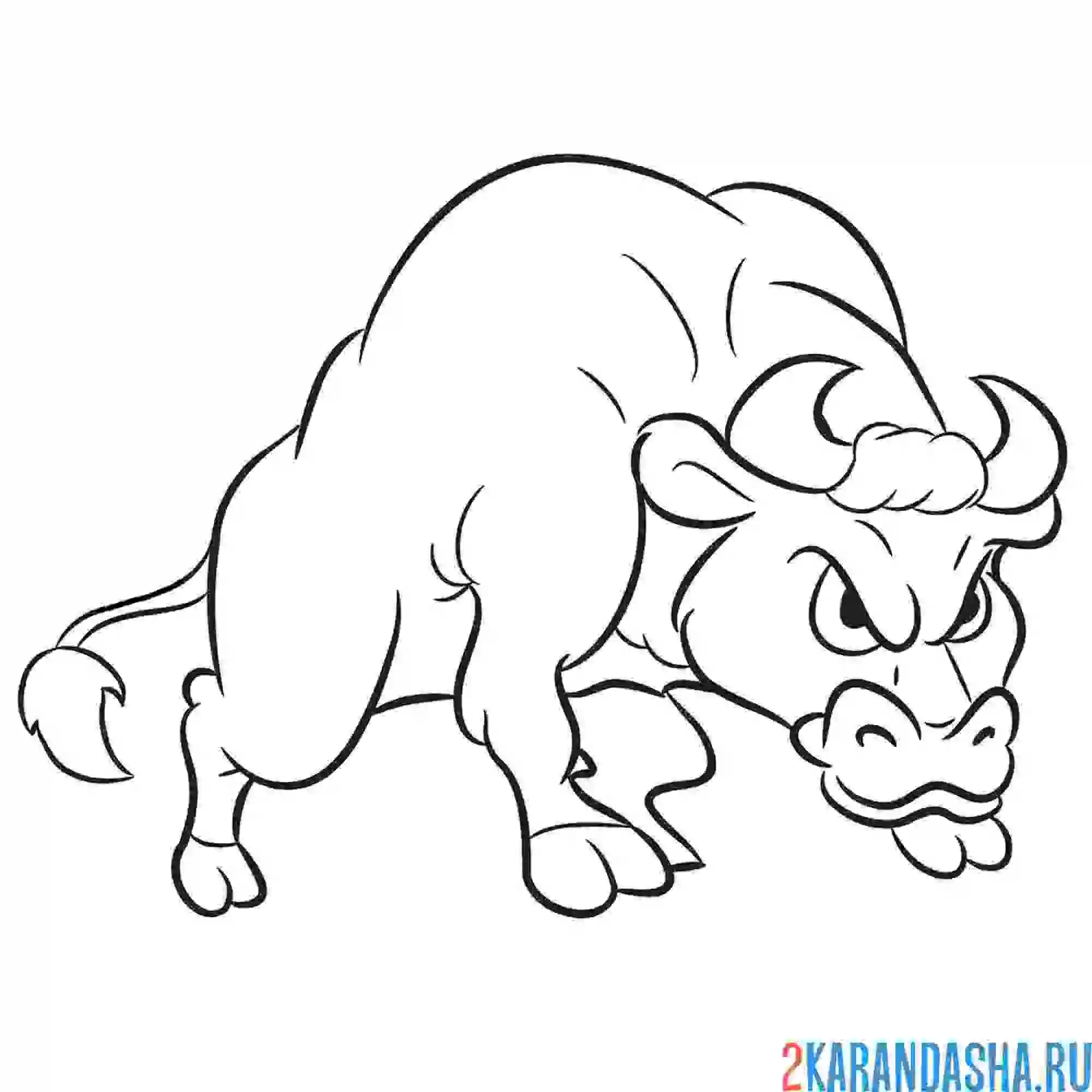 Раскраска бык силач