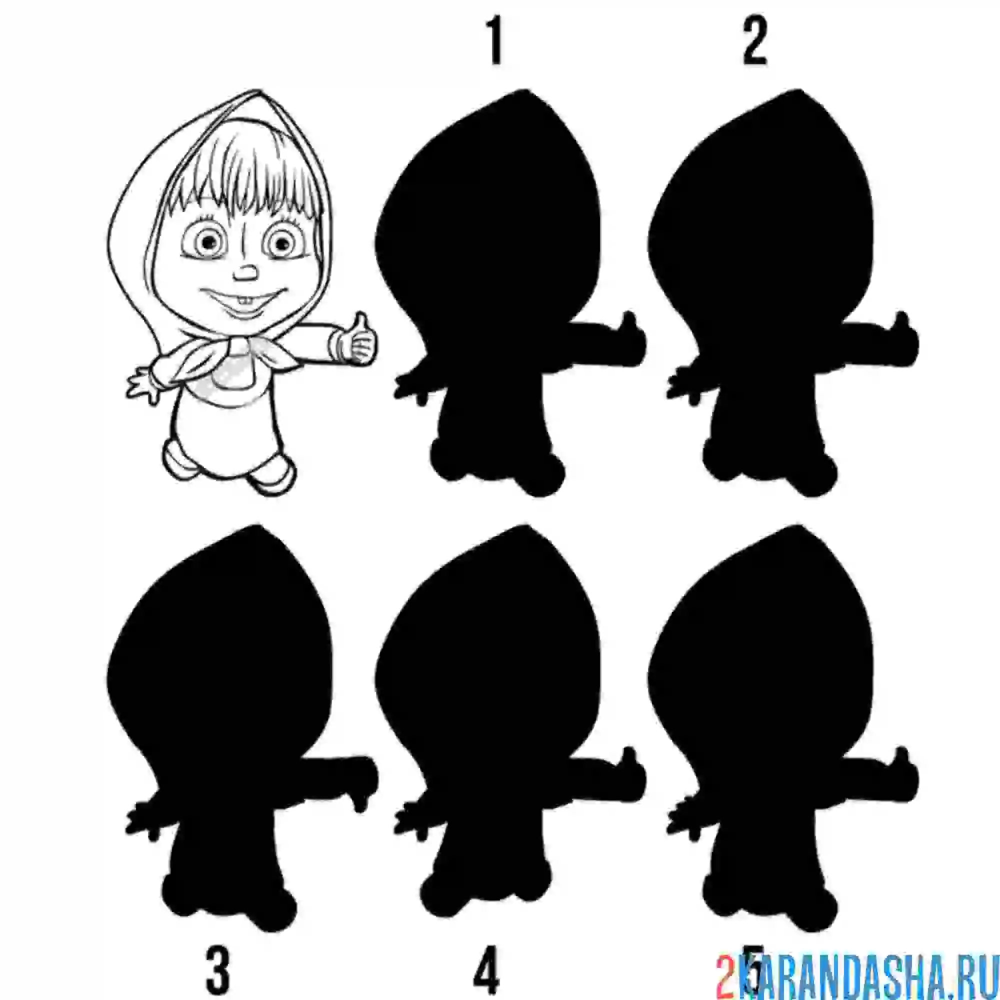 Раскраска маша и медведь