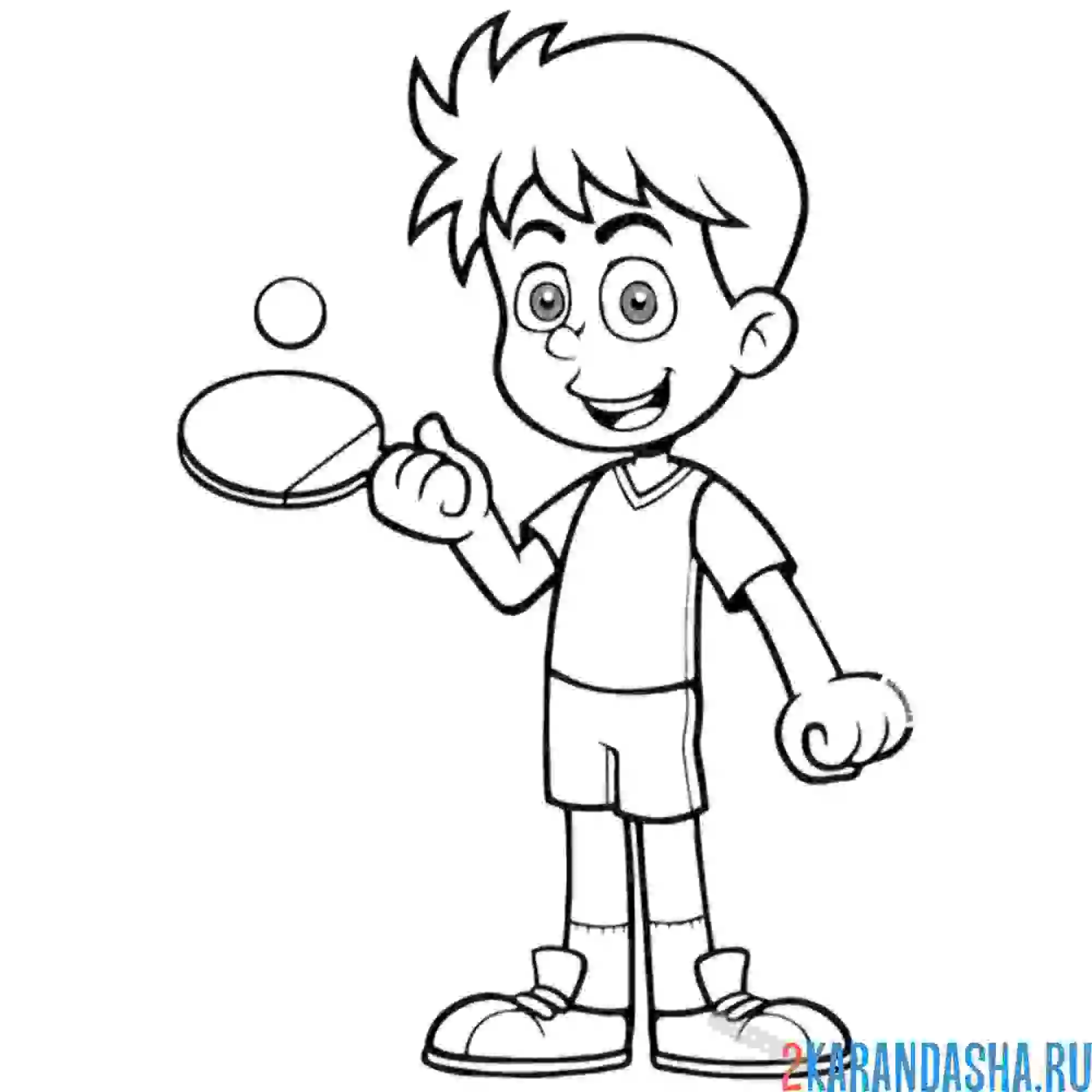 Раскраска настольный теннис