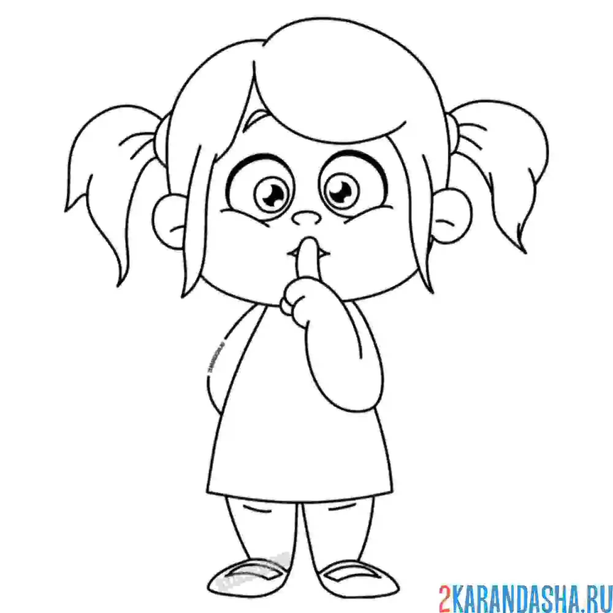 Раскраска смешная девочка