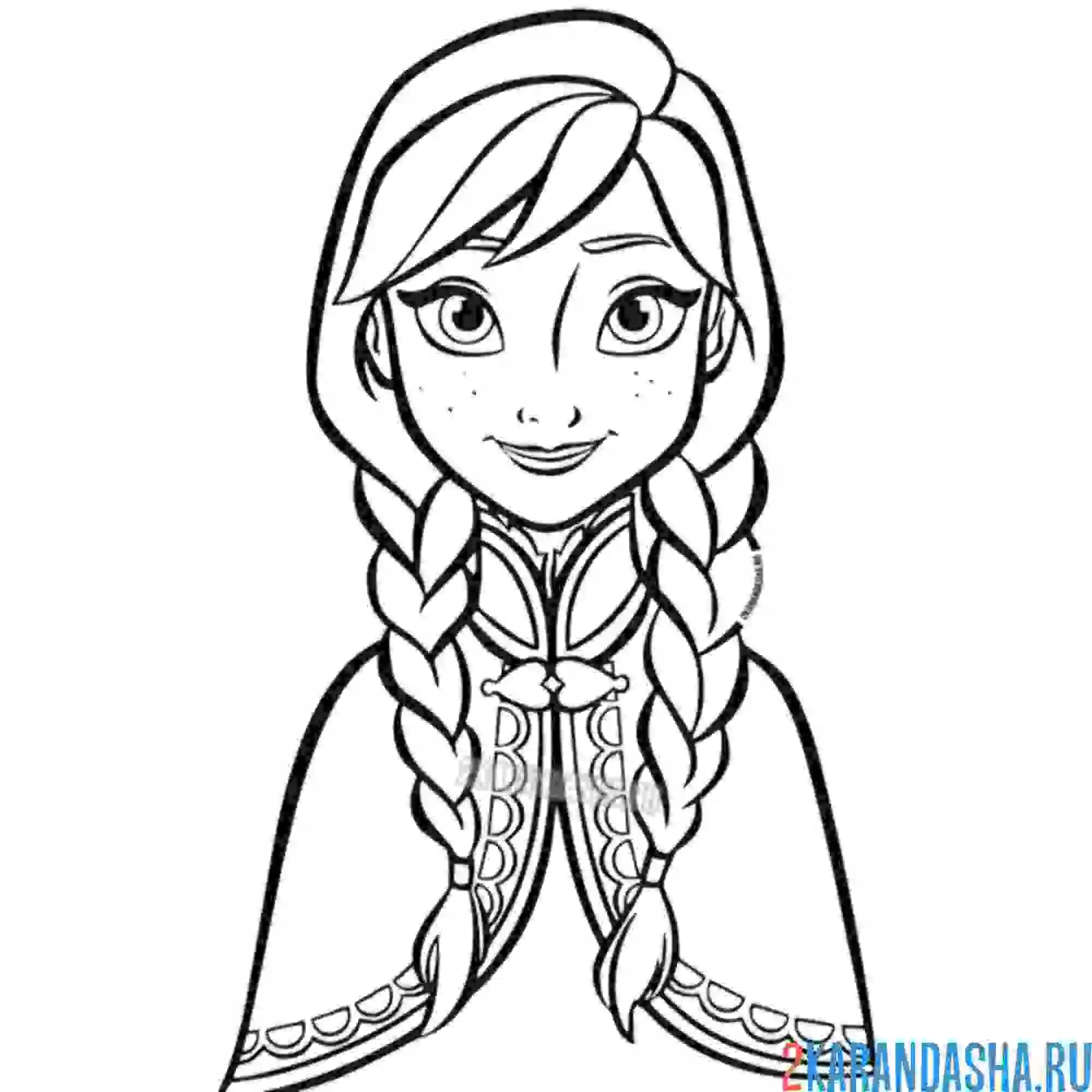 Раскраска портрет красивой анны