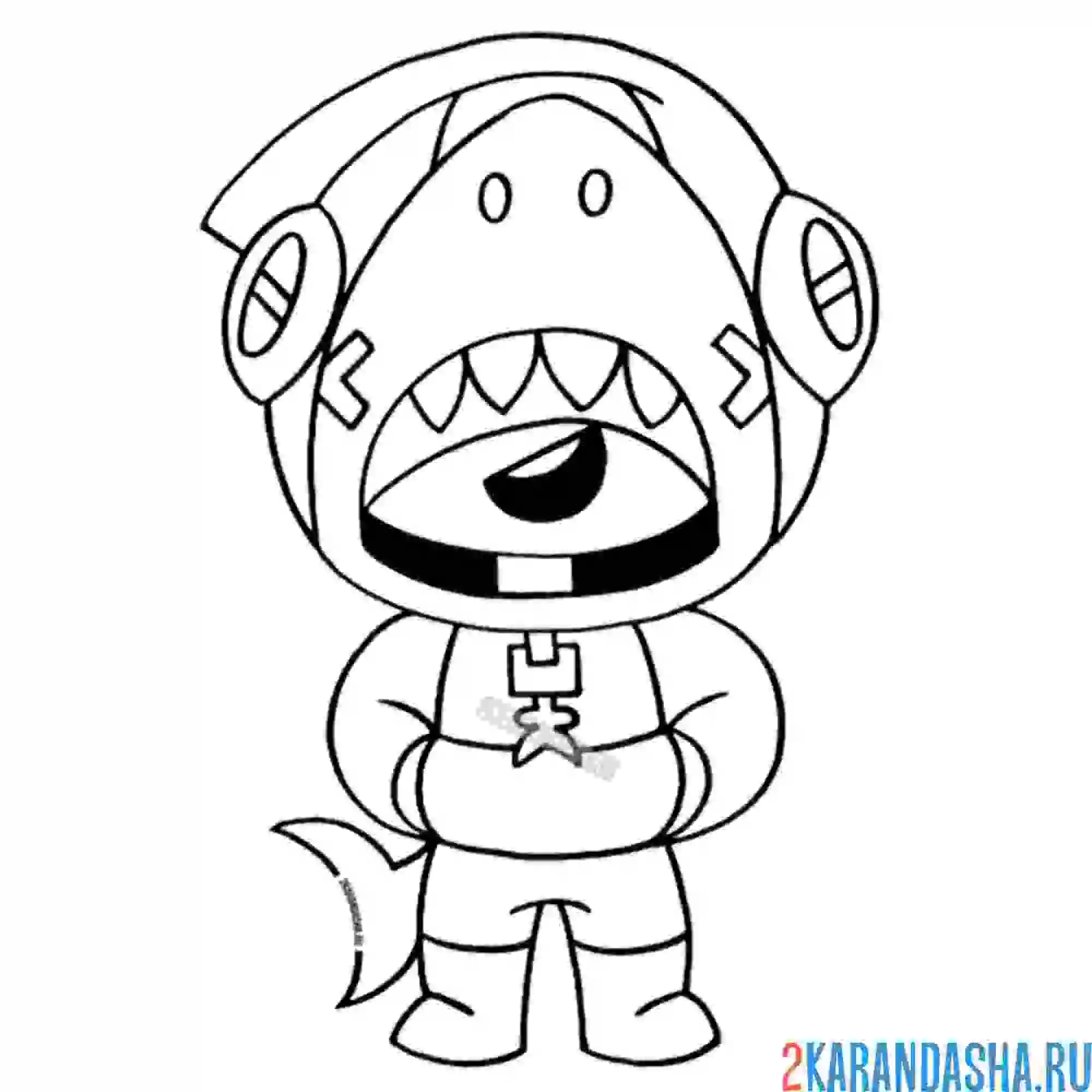 Раскраска акула леон