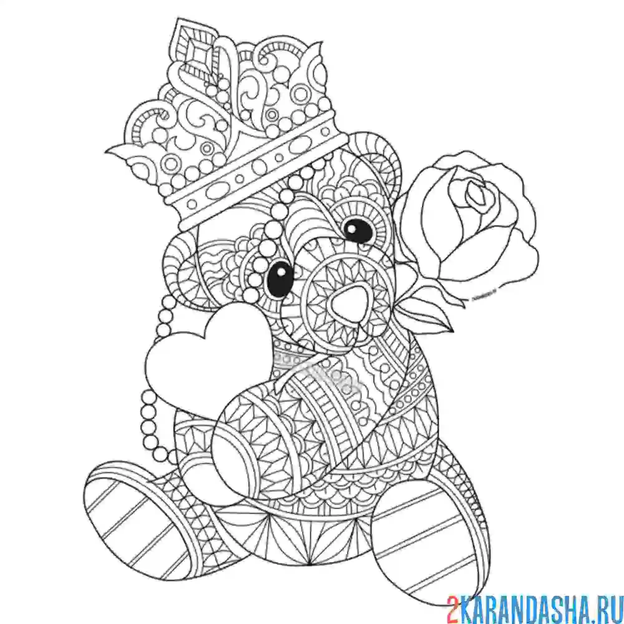Раскраска мишка для девочек
