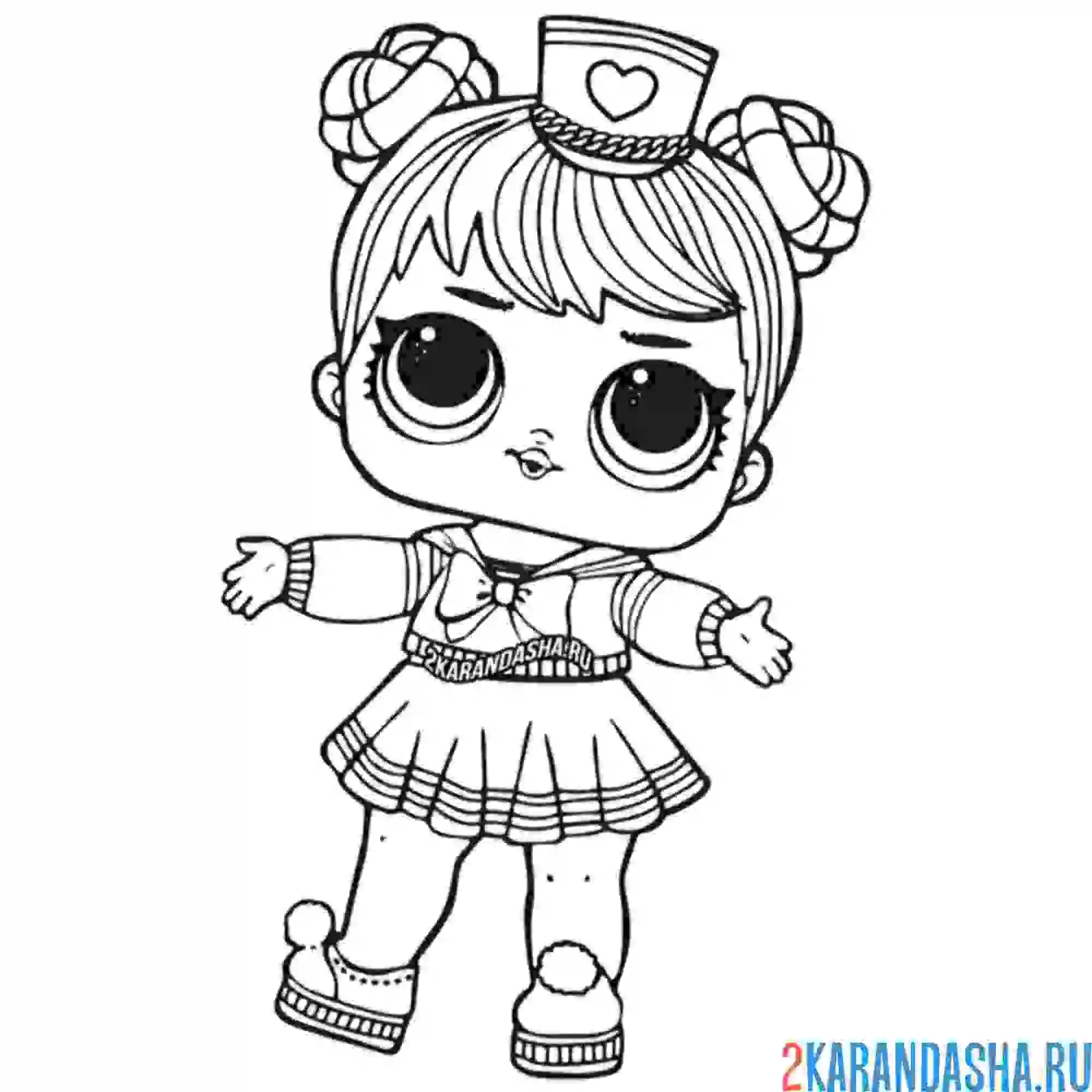 Раскраска кукла лол sailor q.t в юбочке