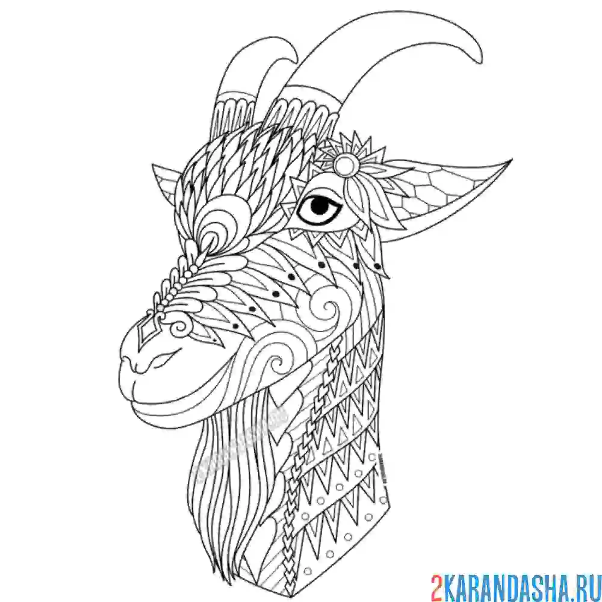 Раскраска козлик