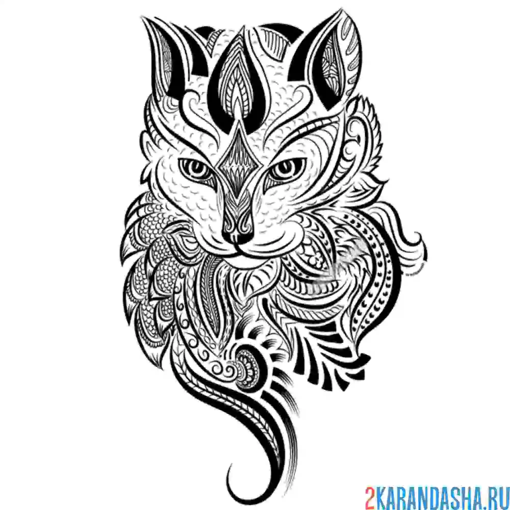 Раскраска шикарная кошка