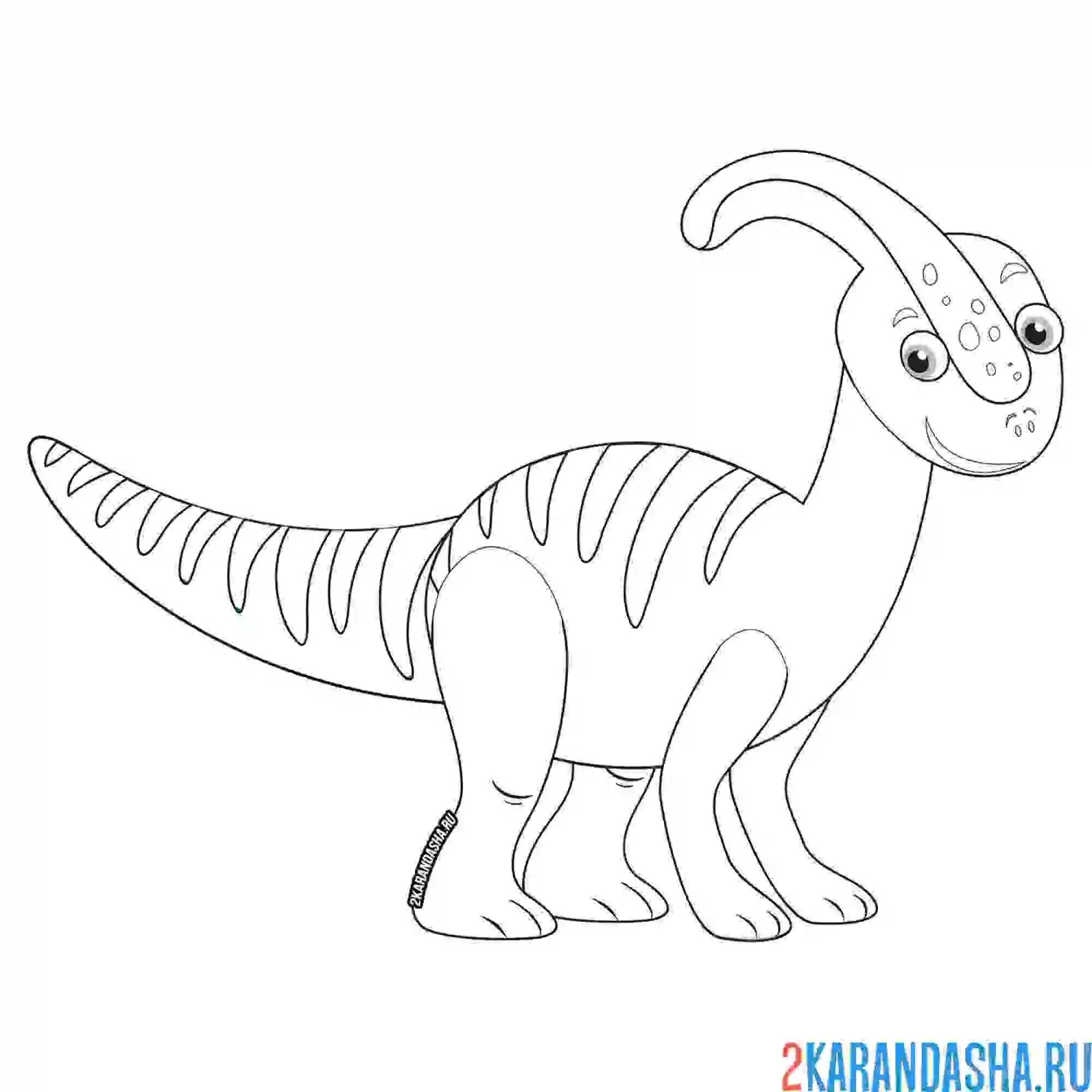 Раскраска динозавр  паразауролоф подросток