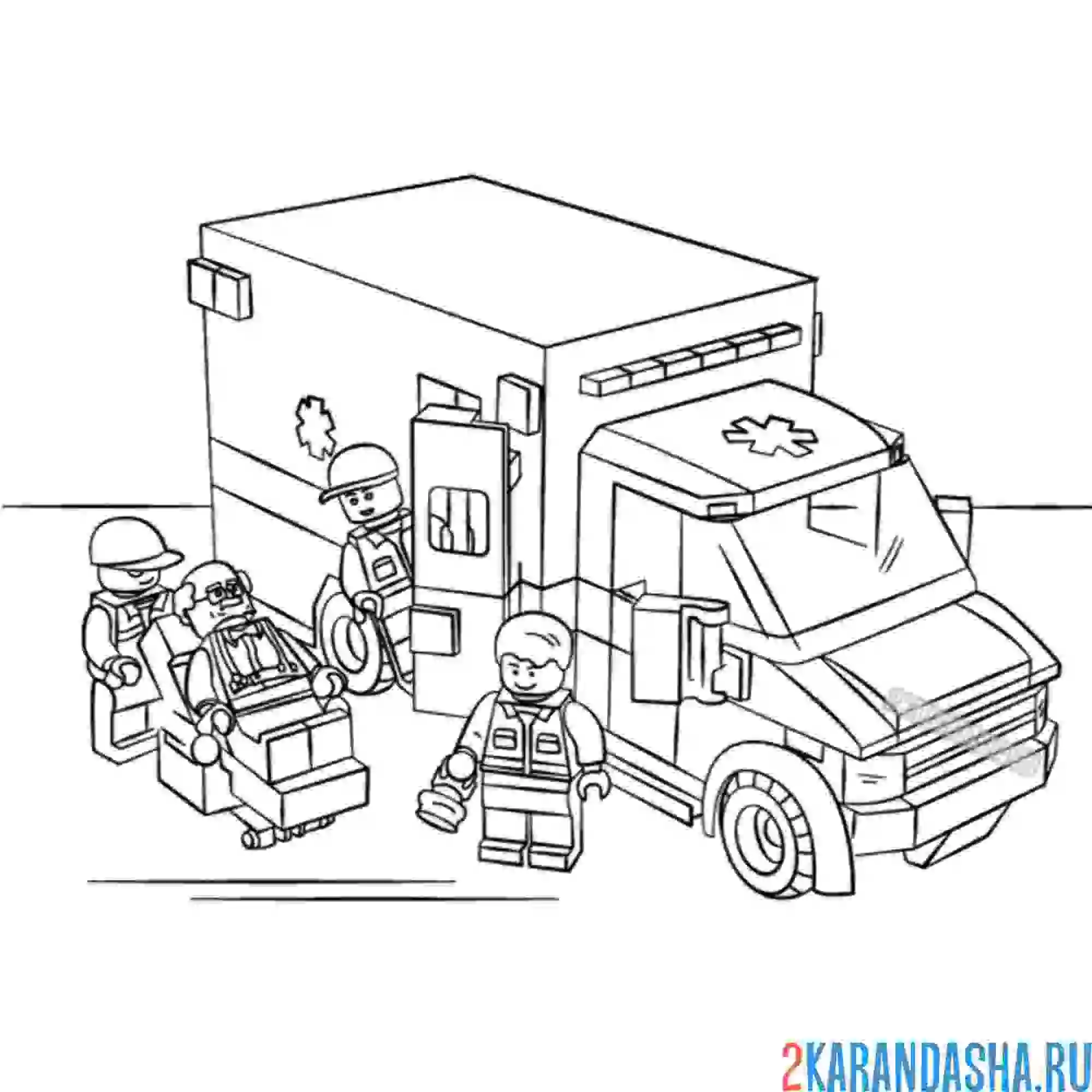 Раскраска сити скорая помощь