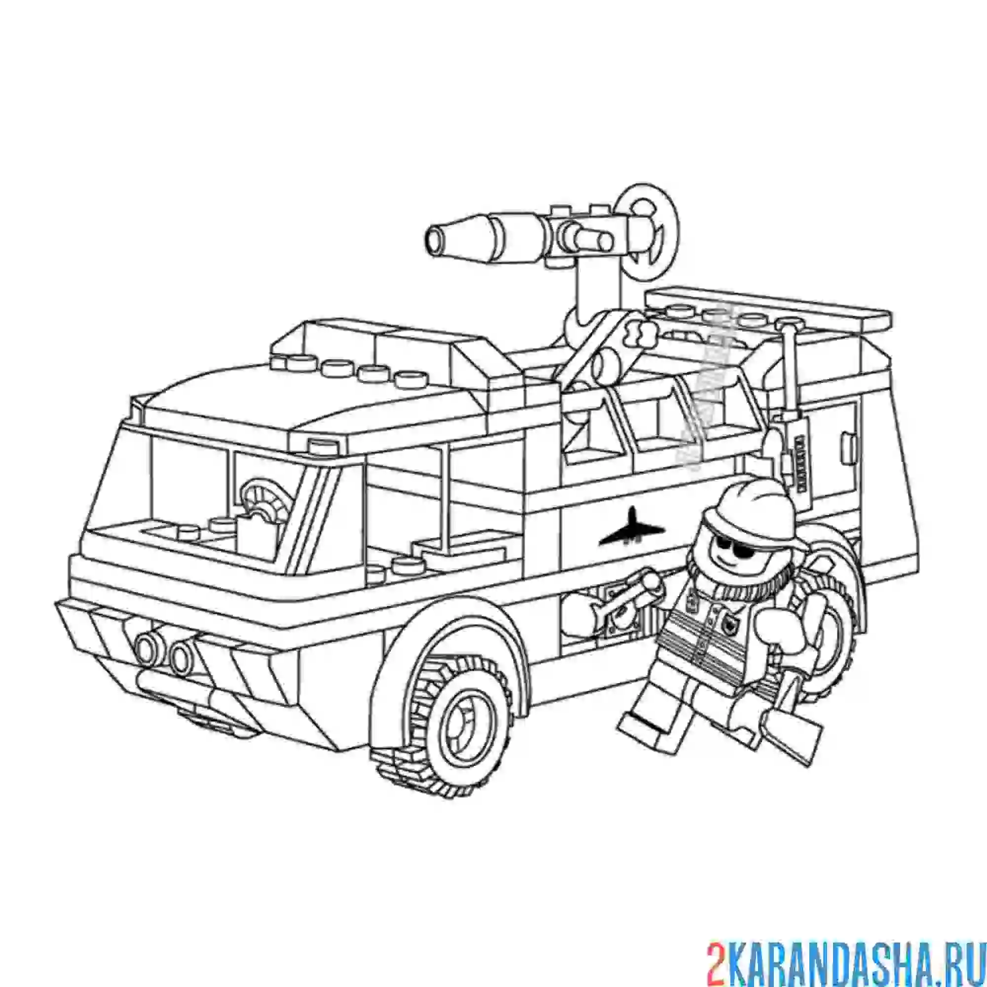 Раскраска сити пожарная машина