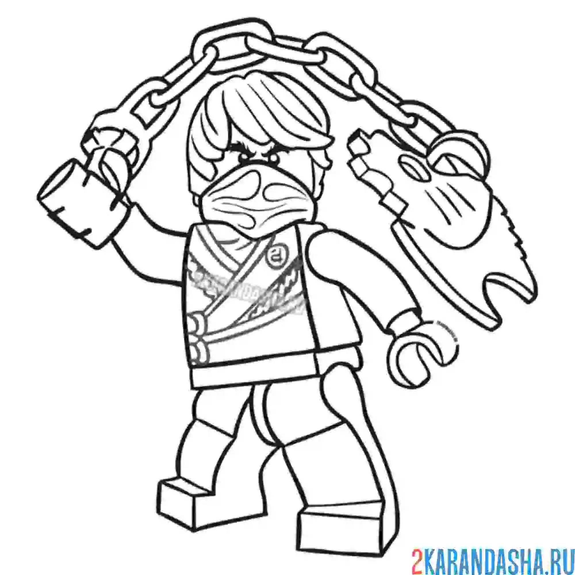Раскраска ниндзяго черный коул