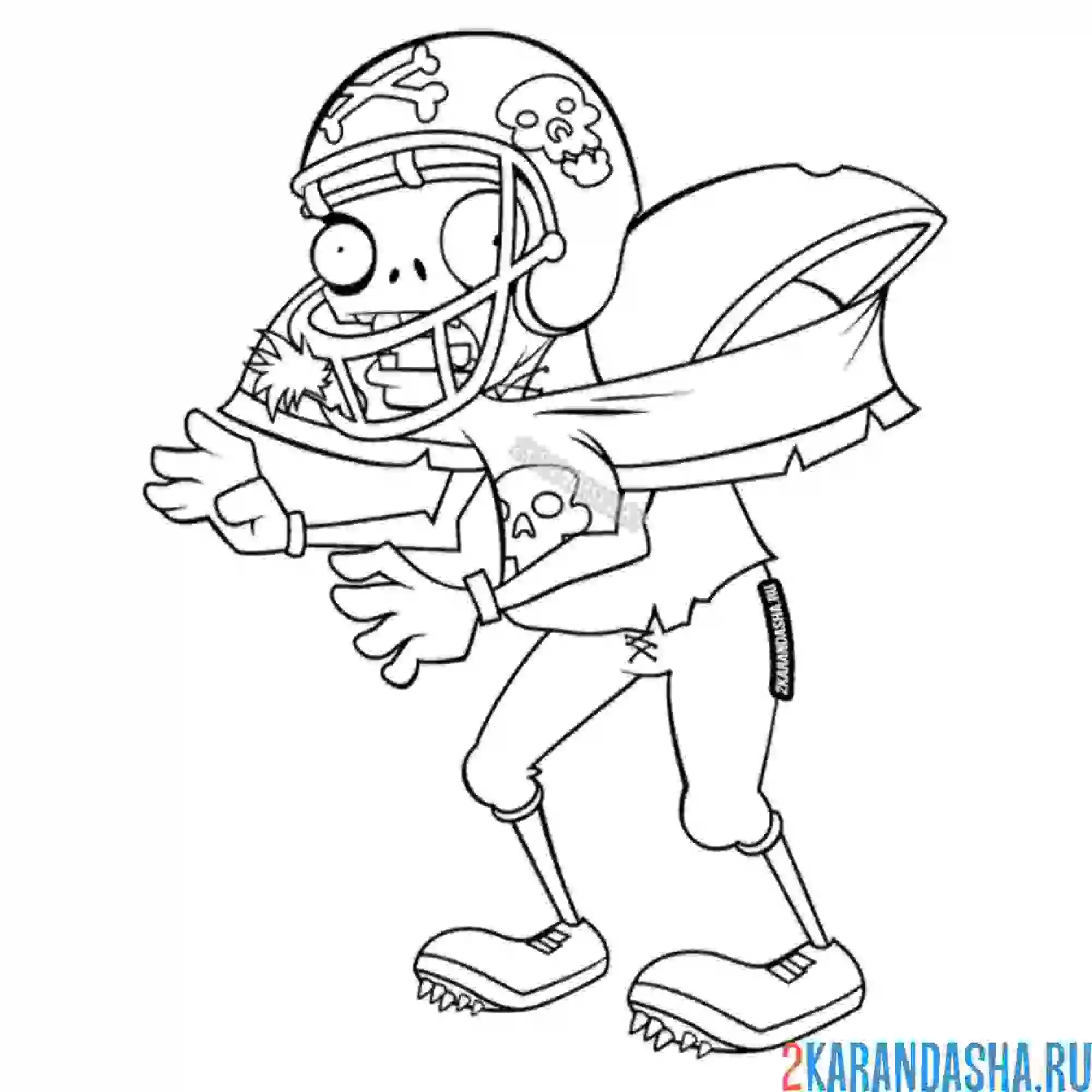 Раскраска зомби футболист