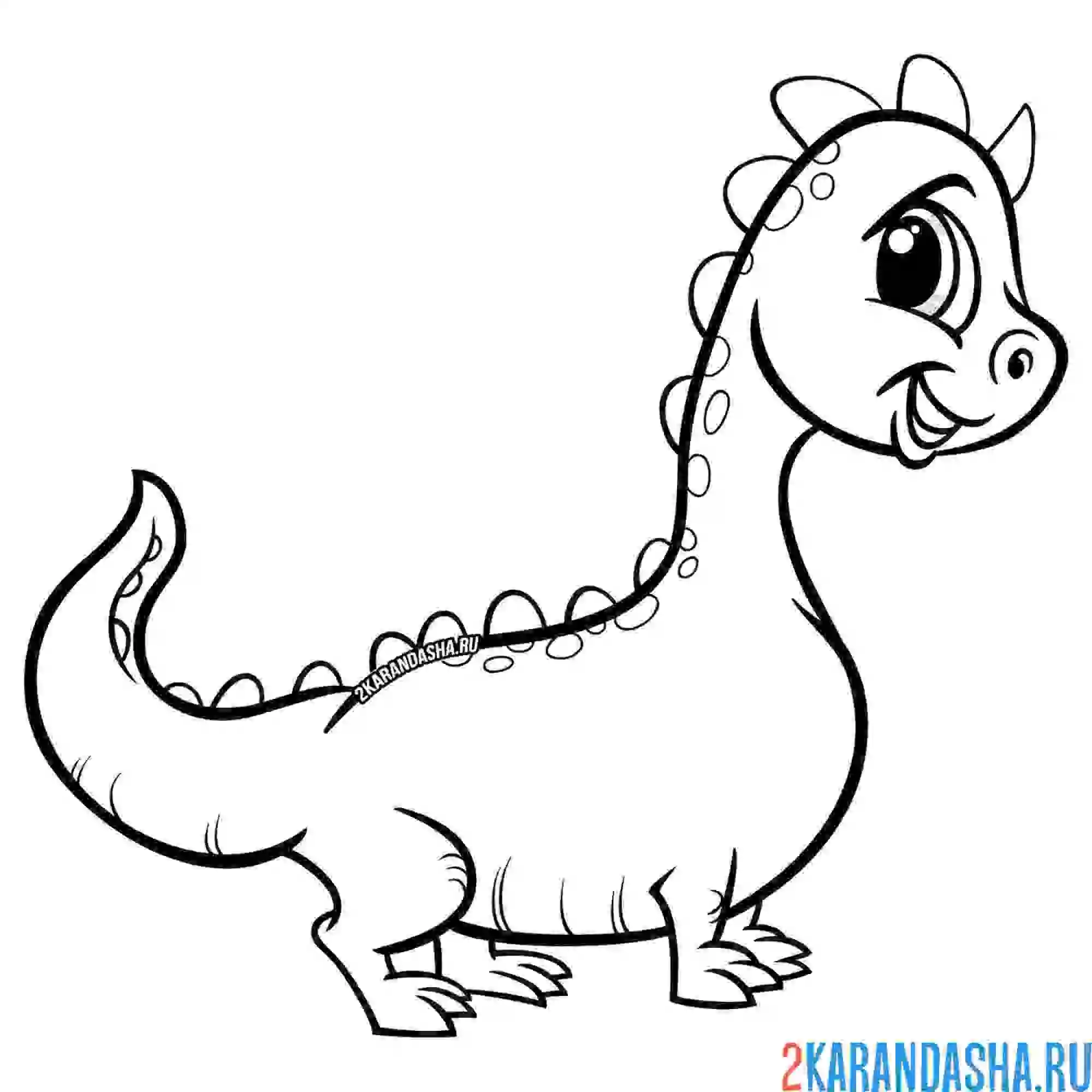 Раскраска крошка-динозаврик