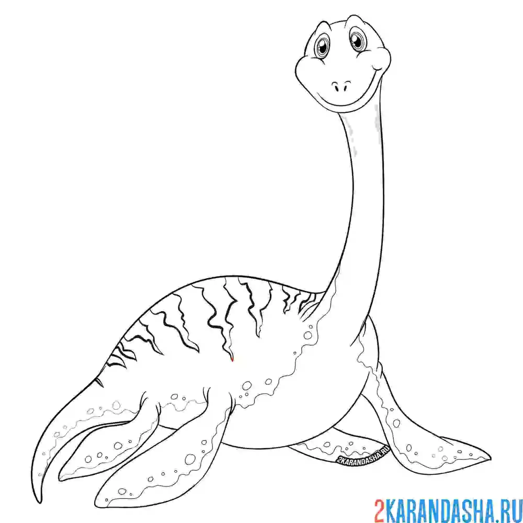 Раскраска водный динозавр