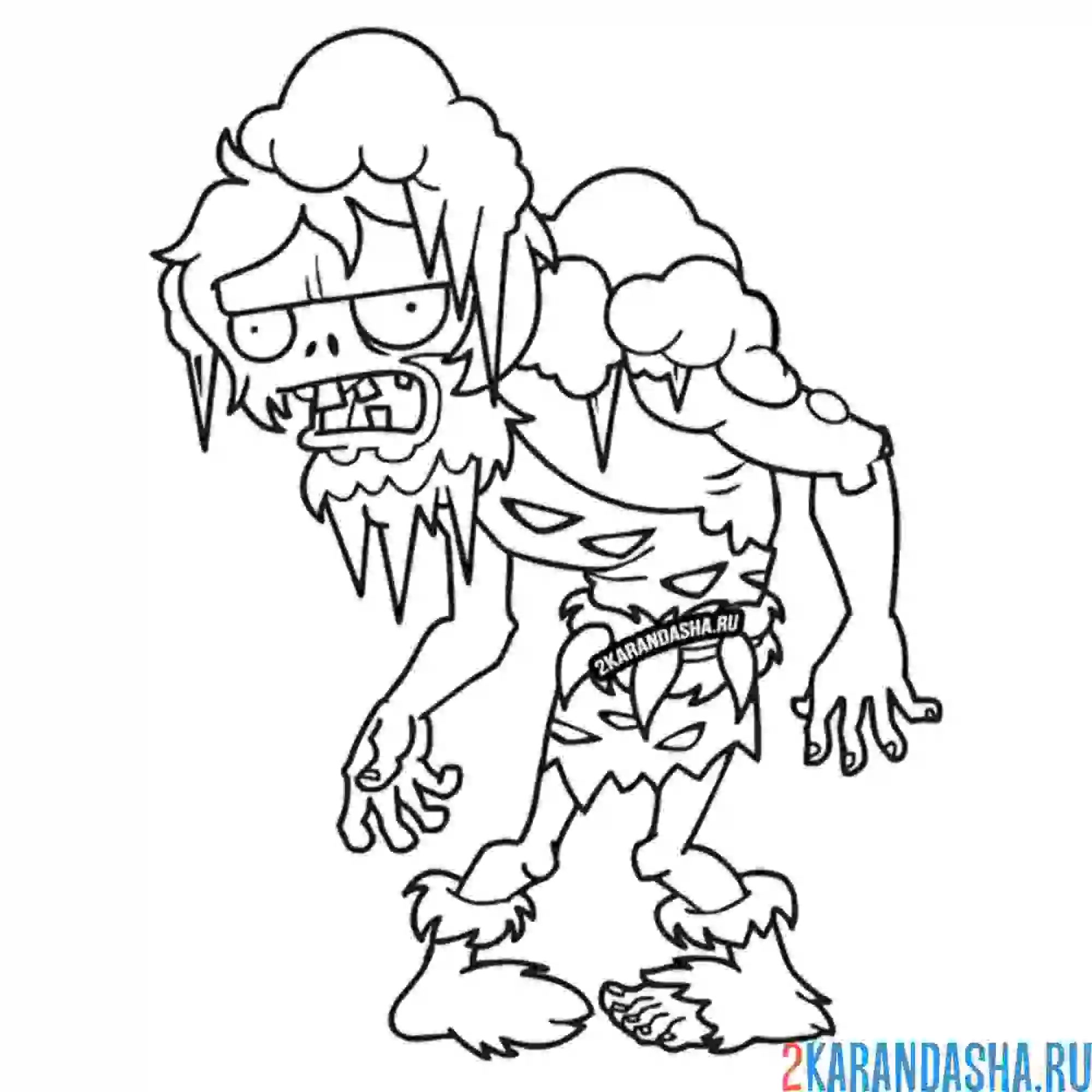 Раскраска зомби троглобит