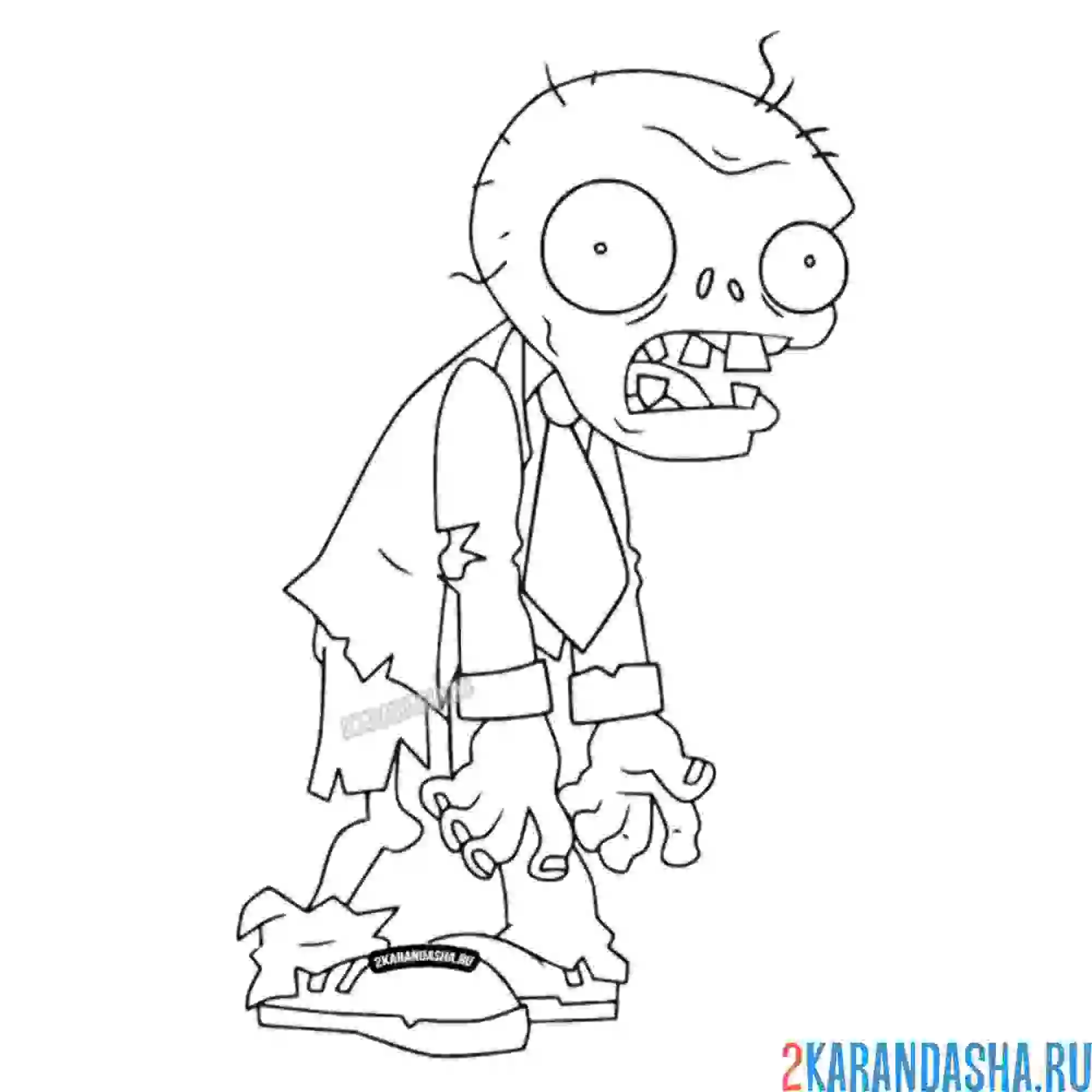 Раскраска обычный зомби