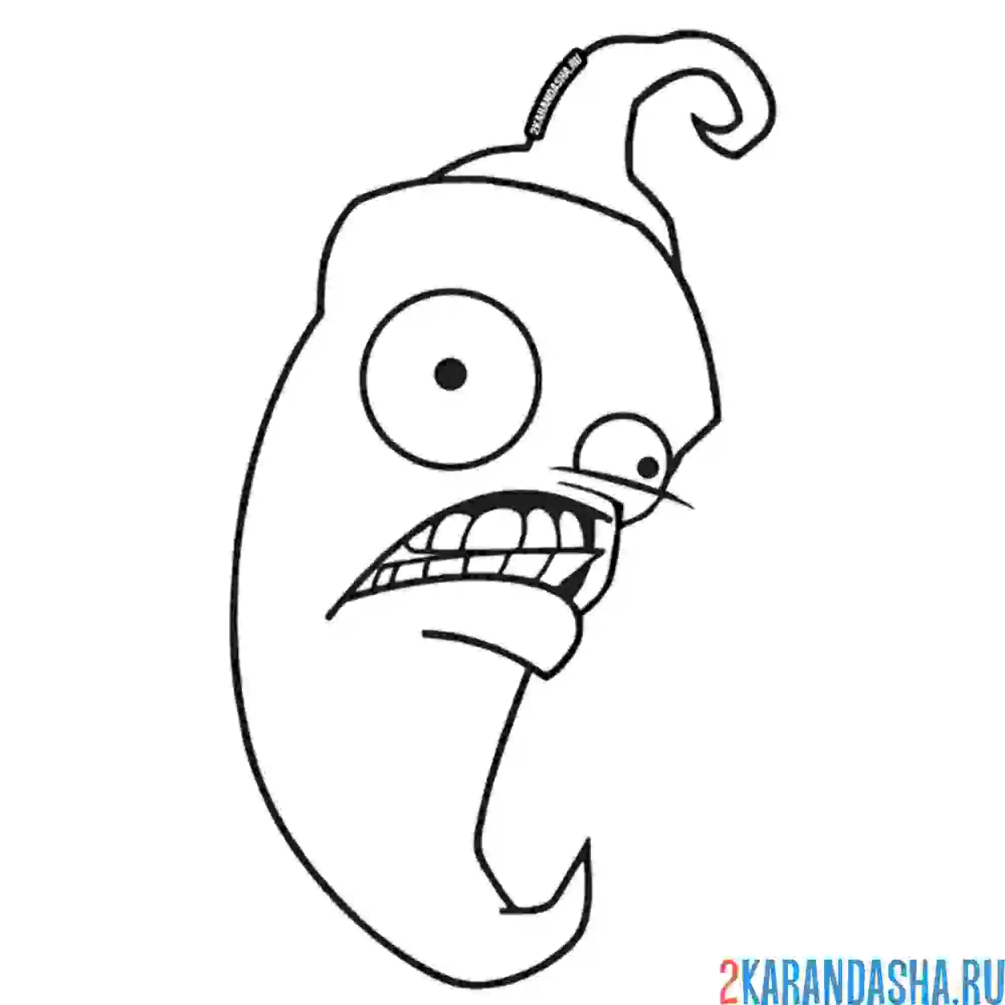 Раскраска халапеньо острый красный перец