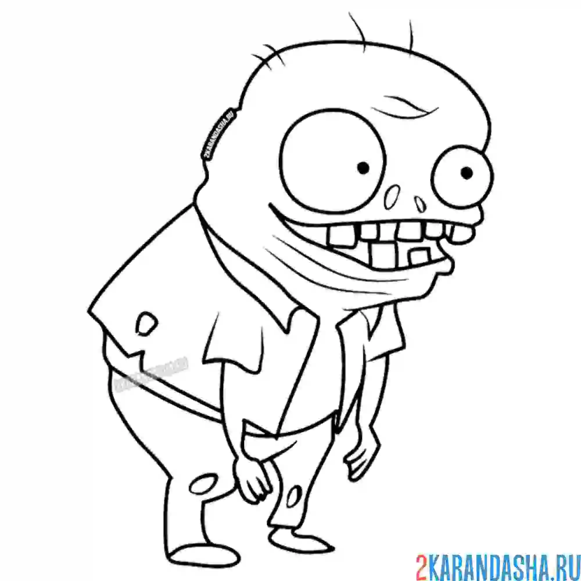 Раскраска зомбенок коротыш