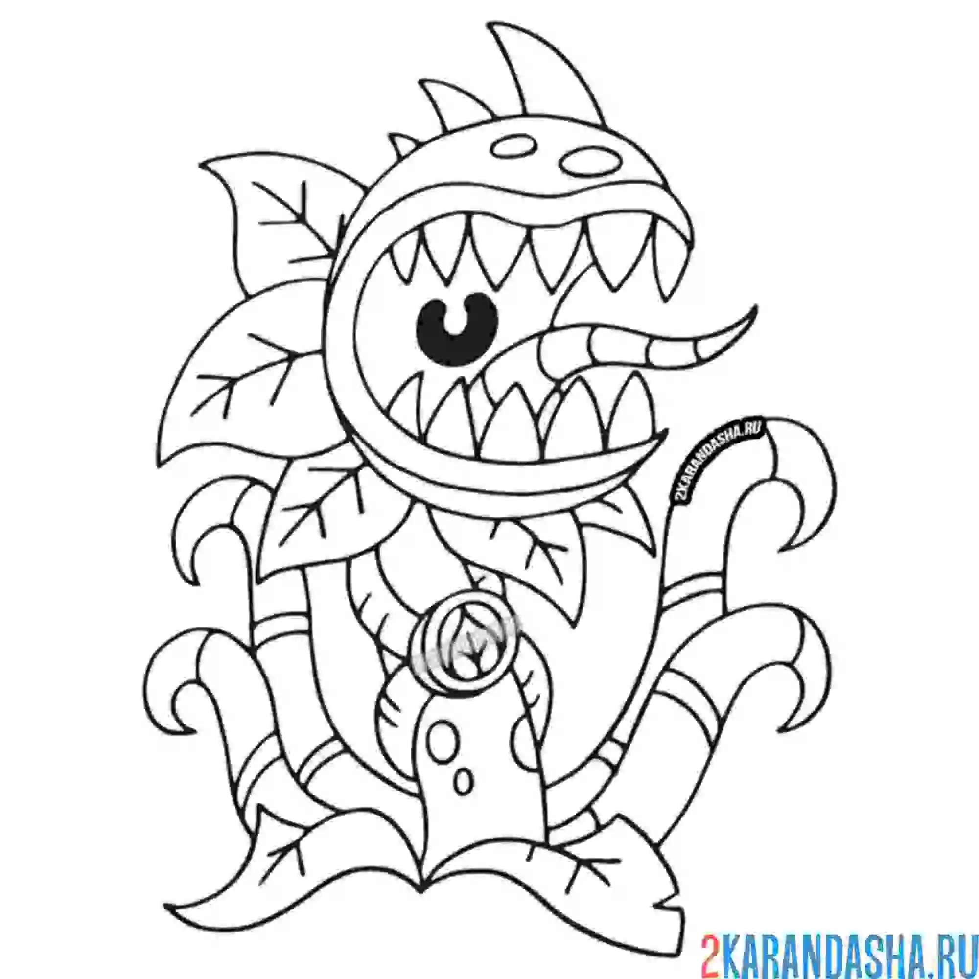 Раскраска зубастик новый