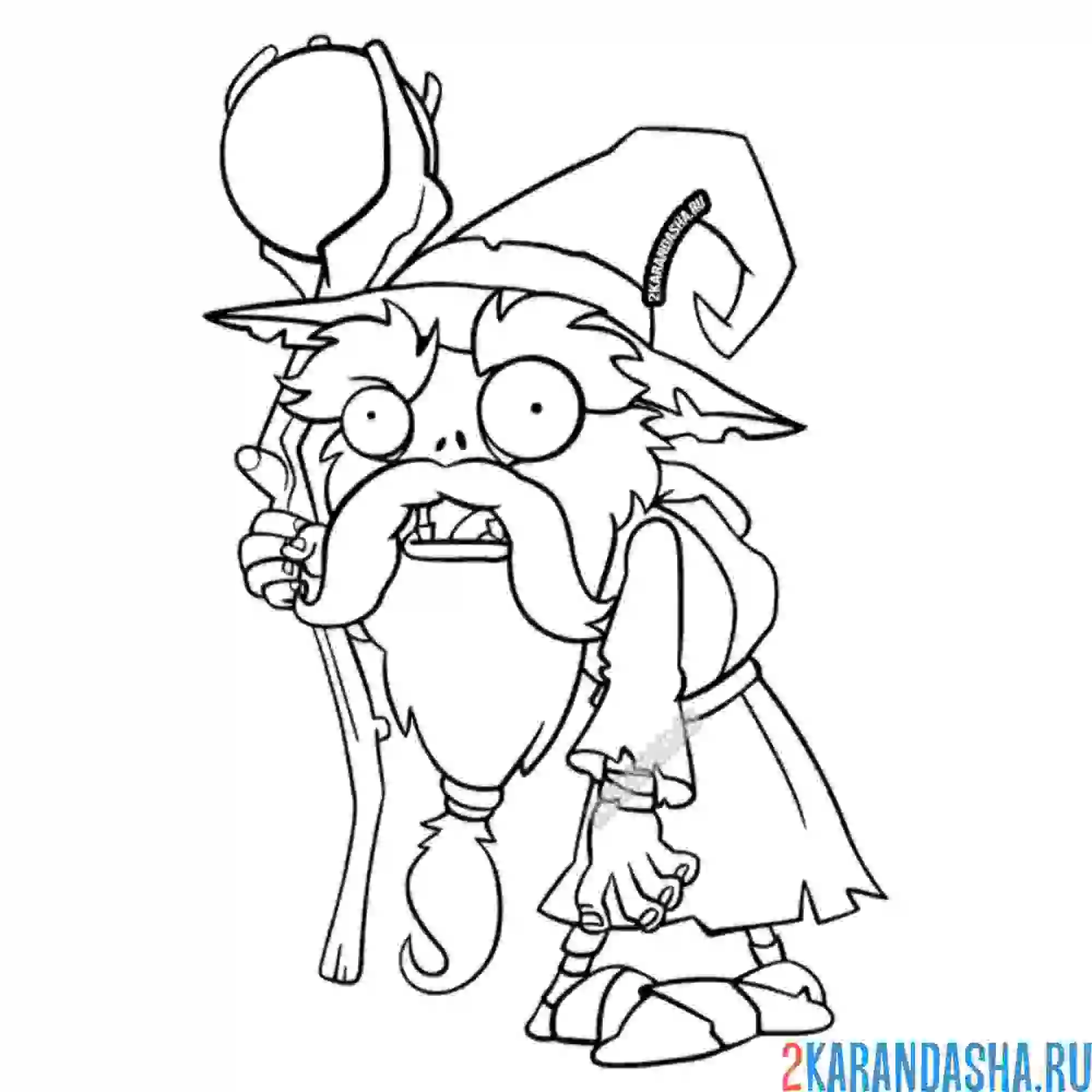 Раскраска зомби волшебник