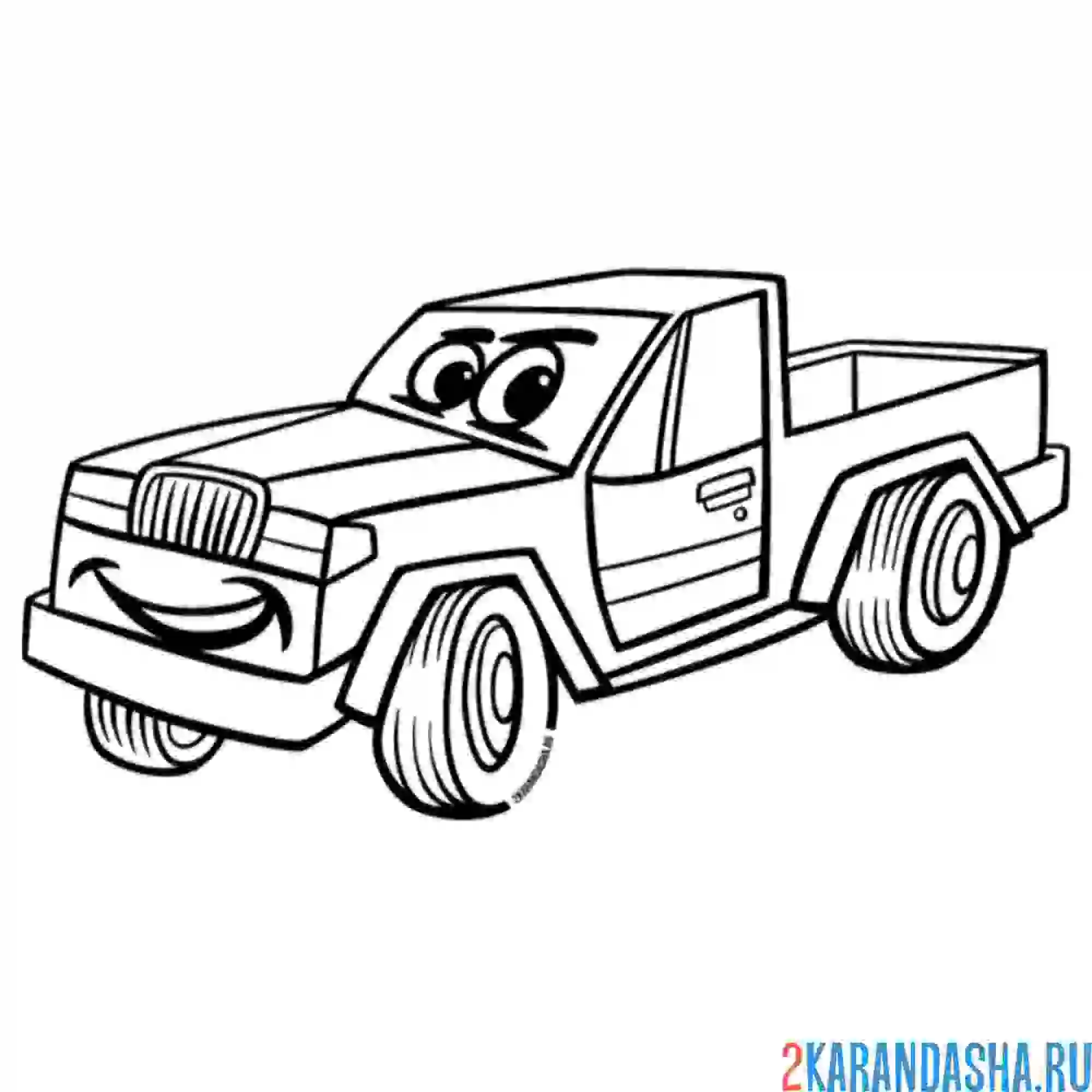 Раскраска американский пикап