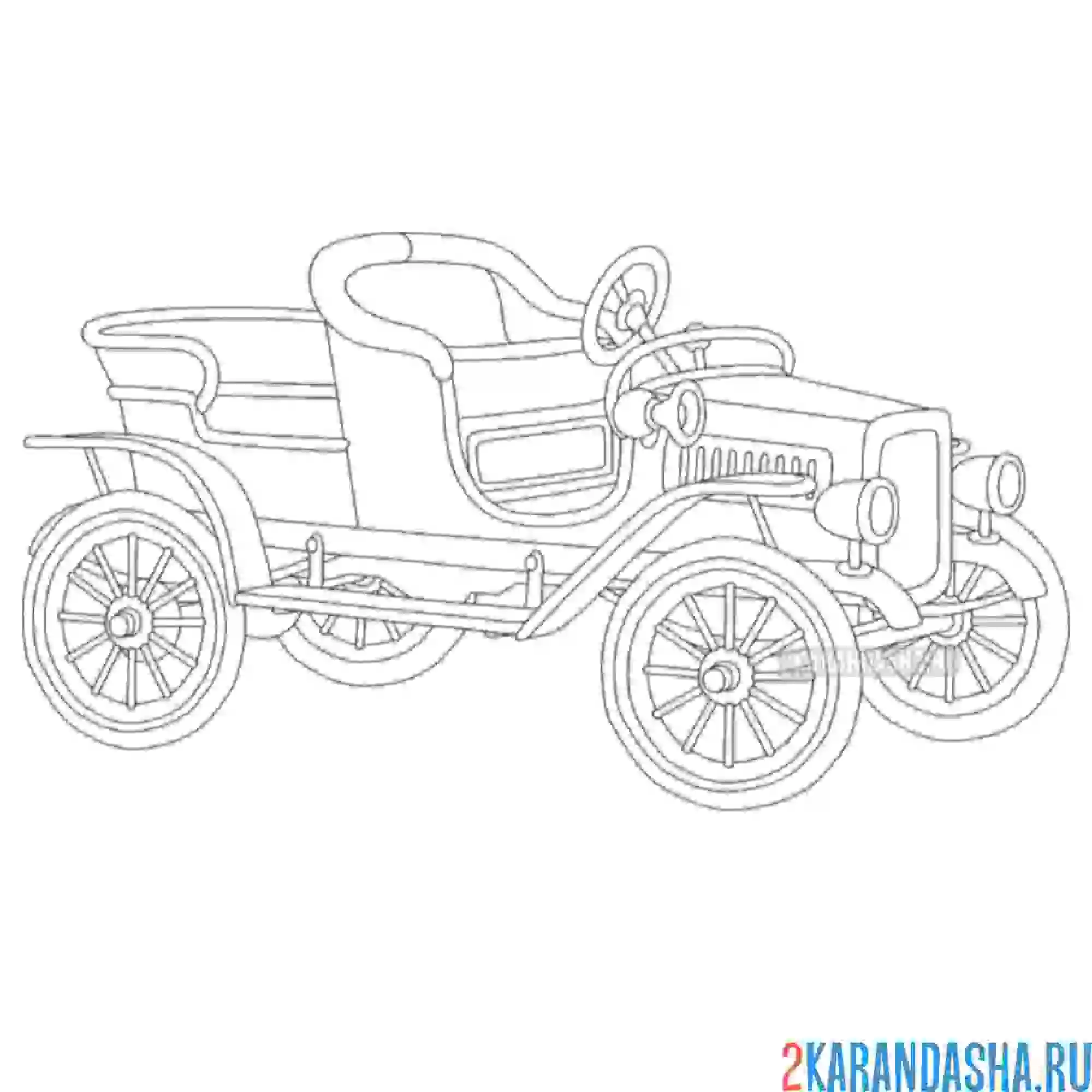 Раскраска классический ретро кабриолет