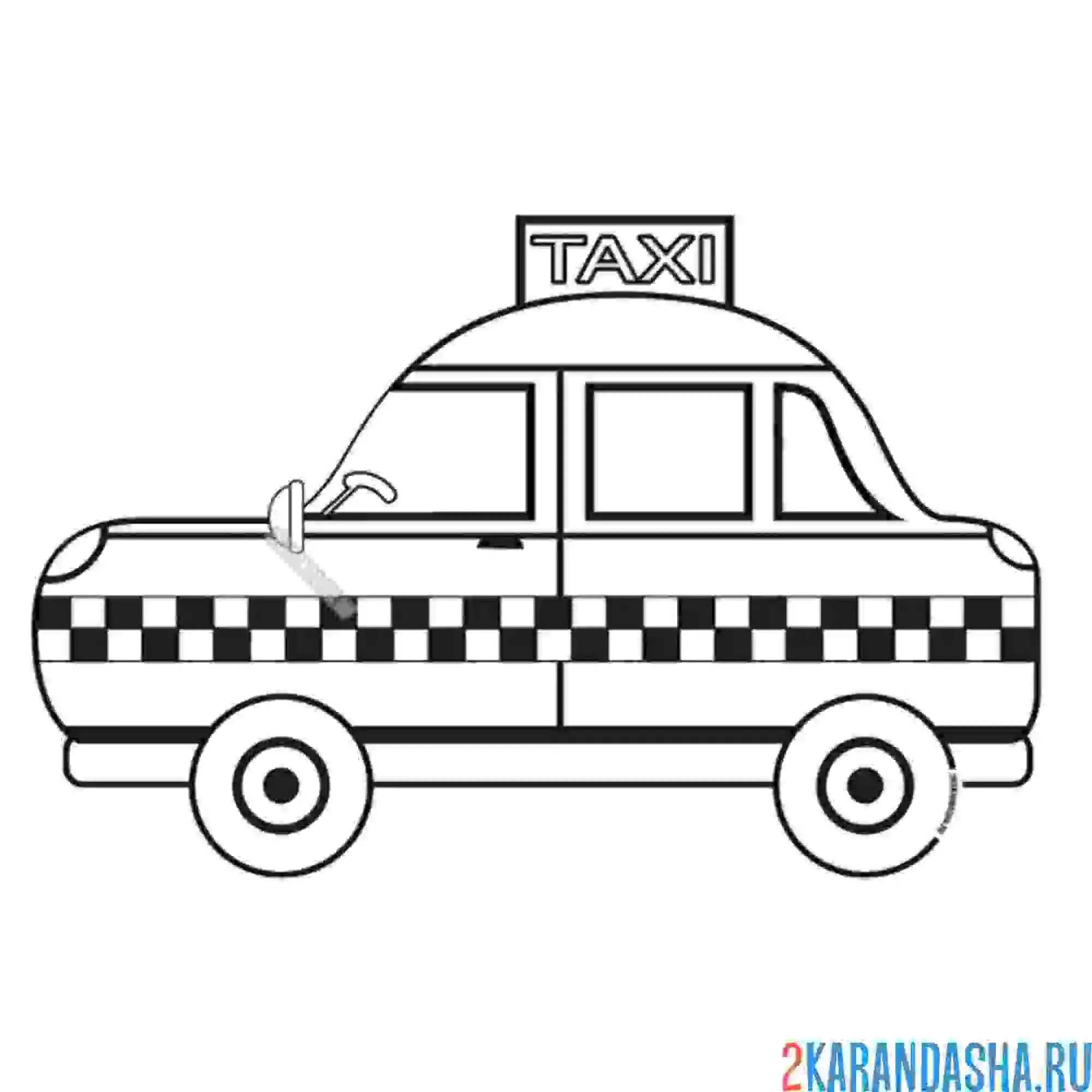 Раскраска английское такси