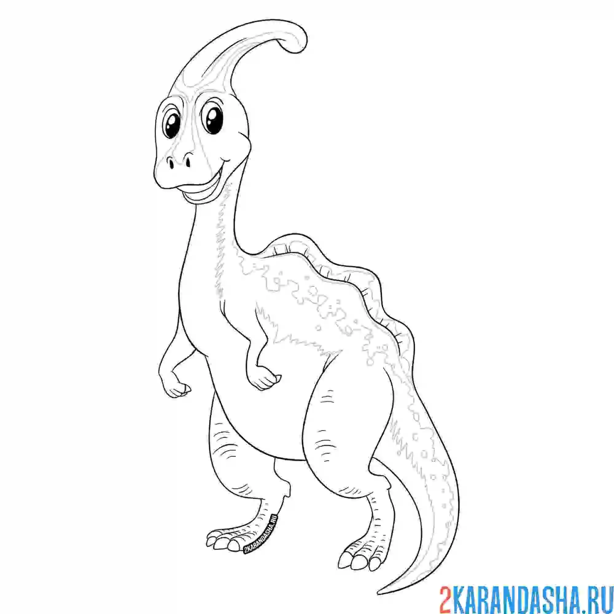 Раскраска паразауролоф древний динозавр