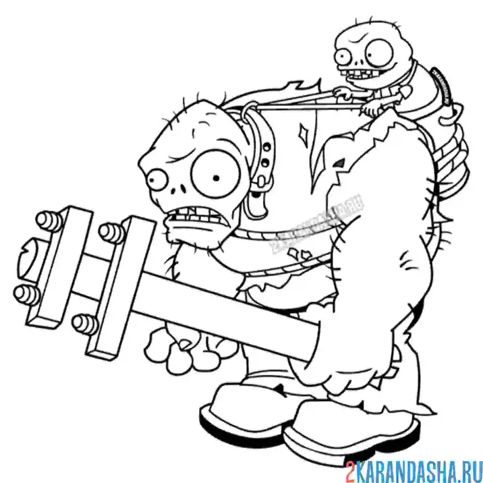 Раскраска гигантский зомби гаргантюа (громила)