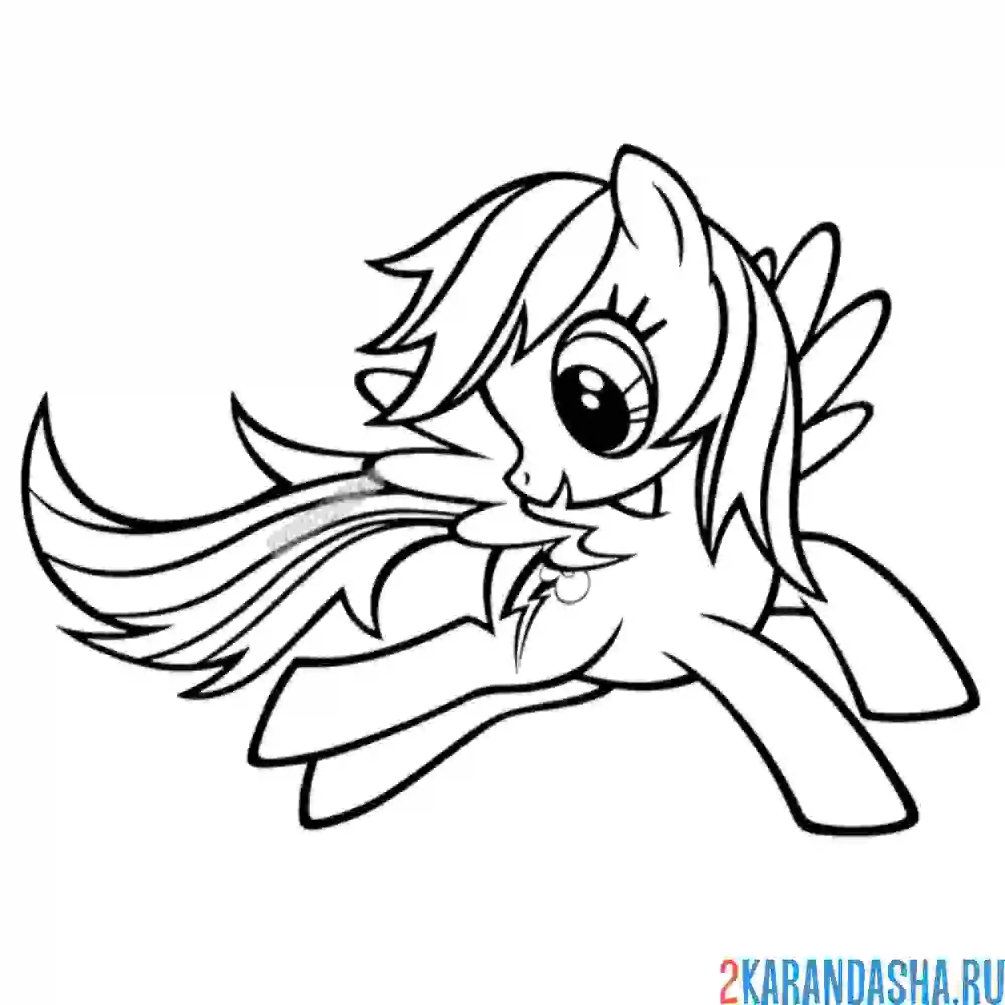 Раскраска радуга дэш летит