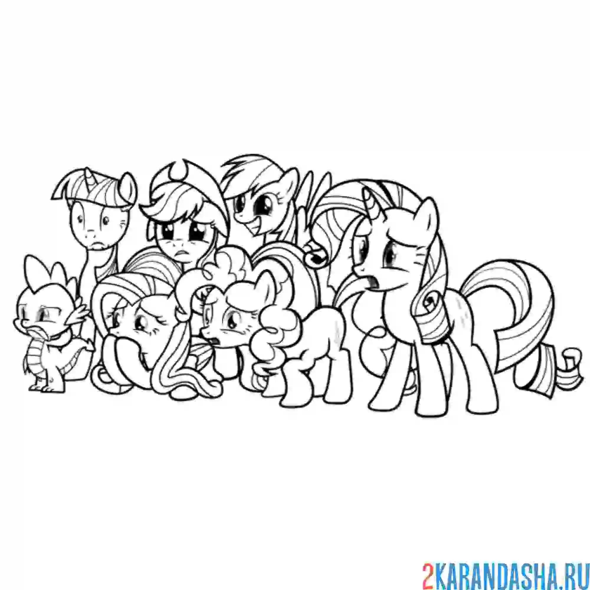 Раскраска все главные герои (персонажи)