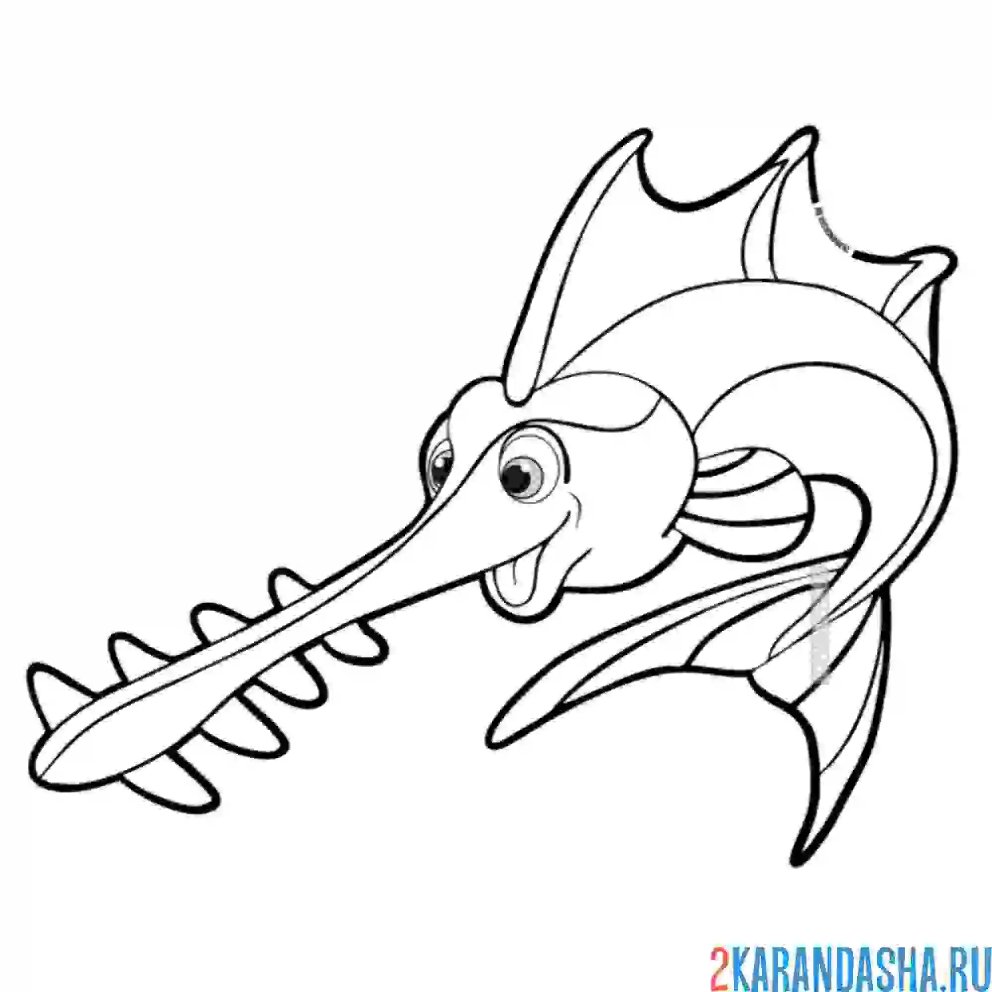 Раскраска рыба-пила