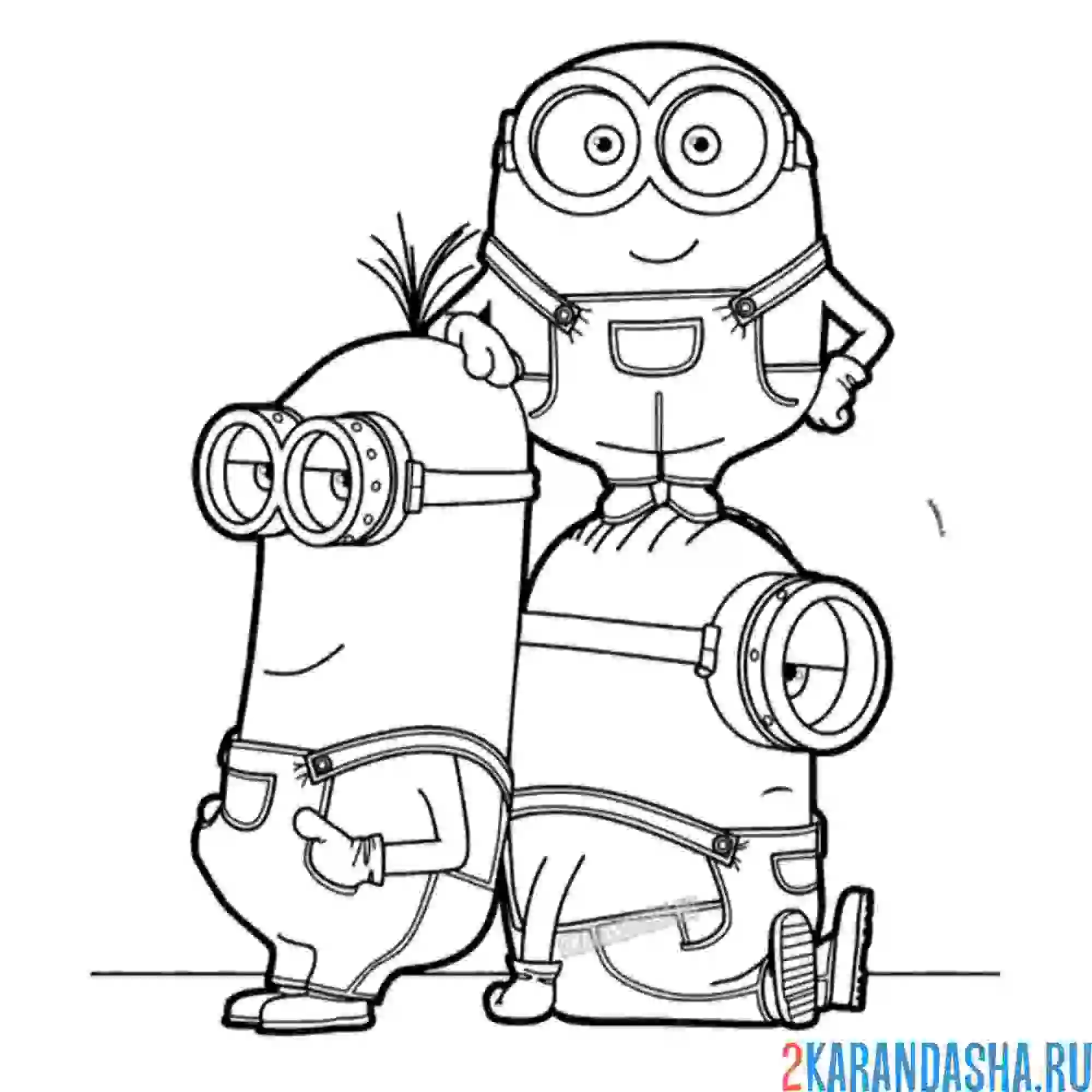 Раскраска стюарт, боб и кевин из 3 части