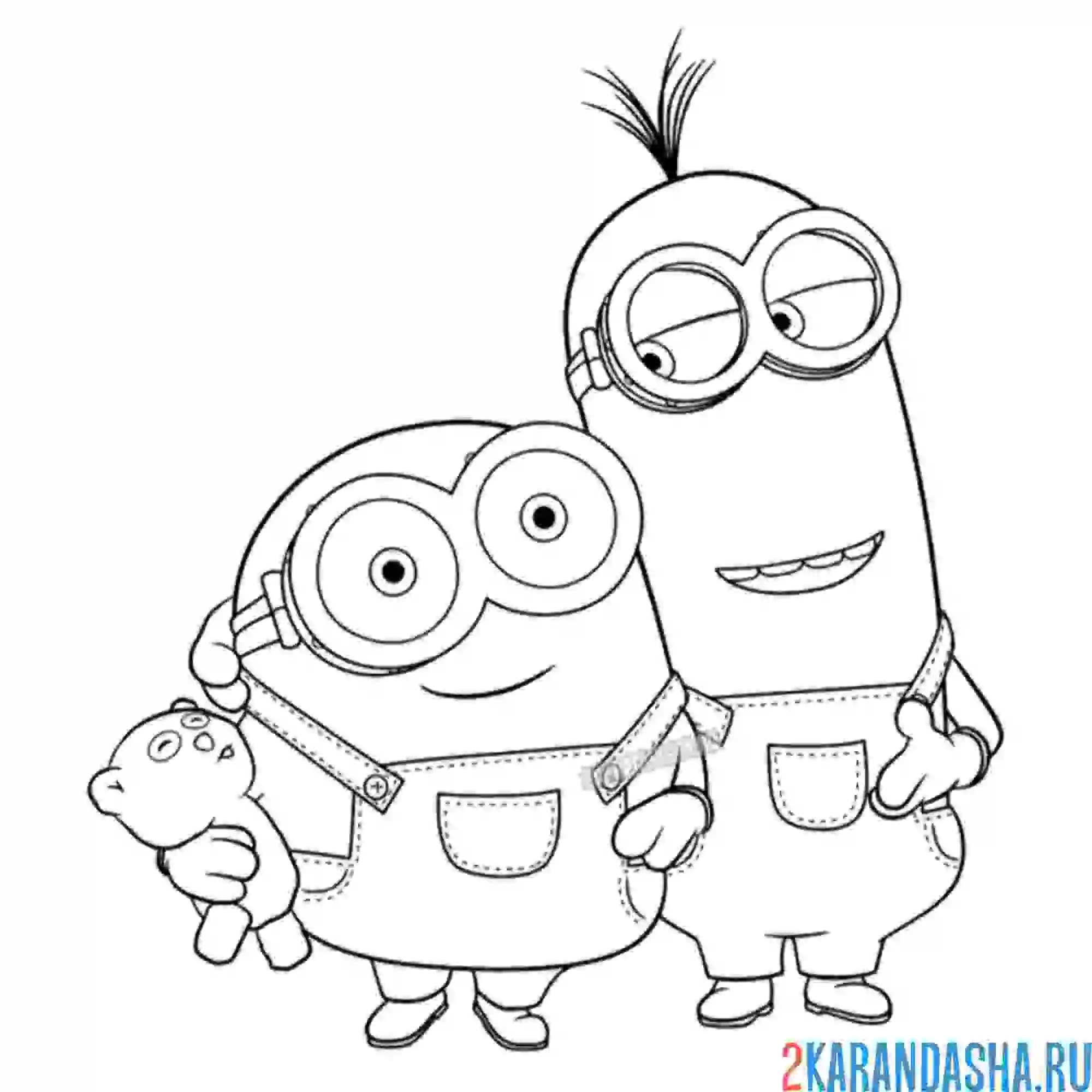 Раскраска кевин, боб и его плюшевый мишка