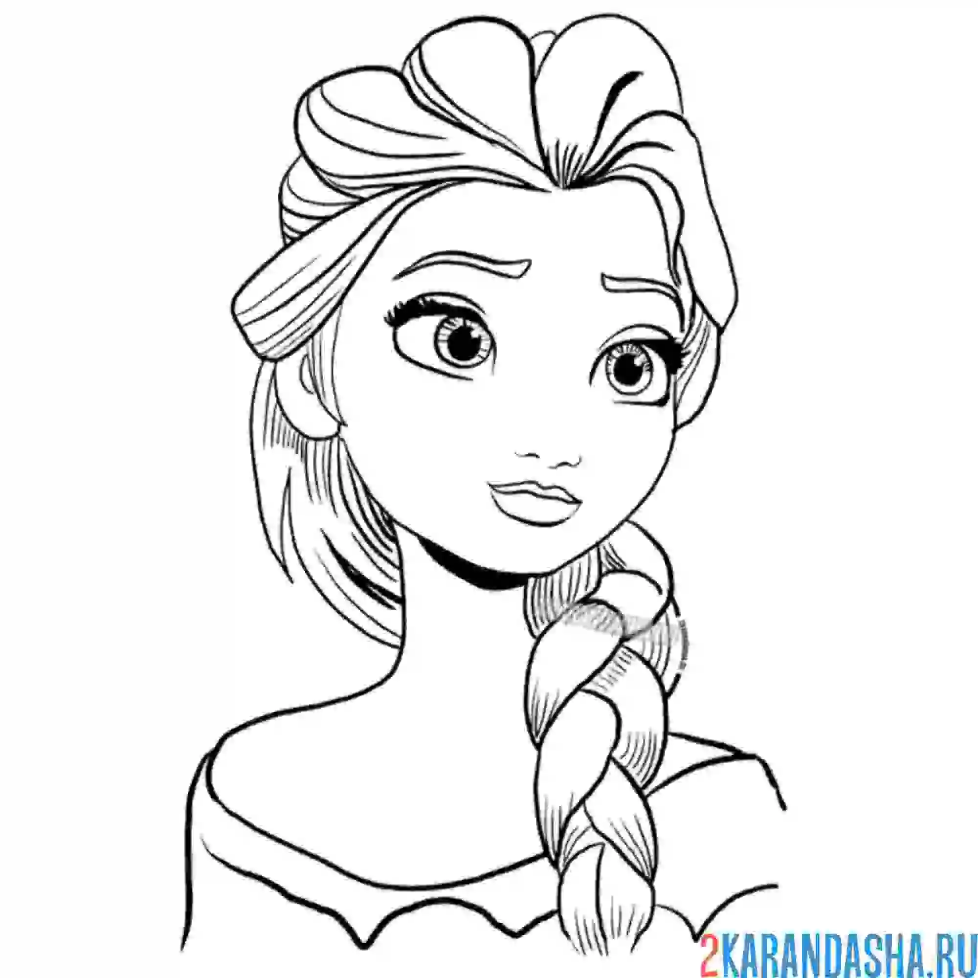 Раскраска очень красивая эльза