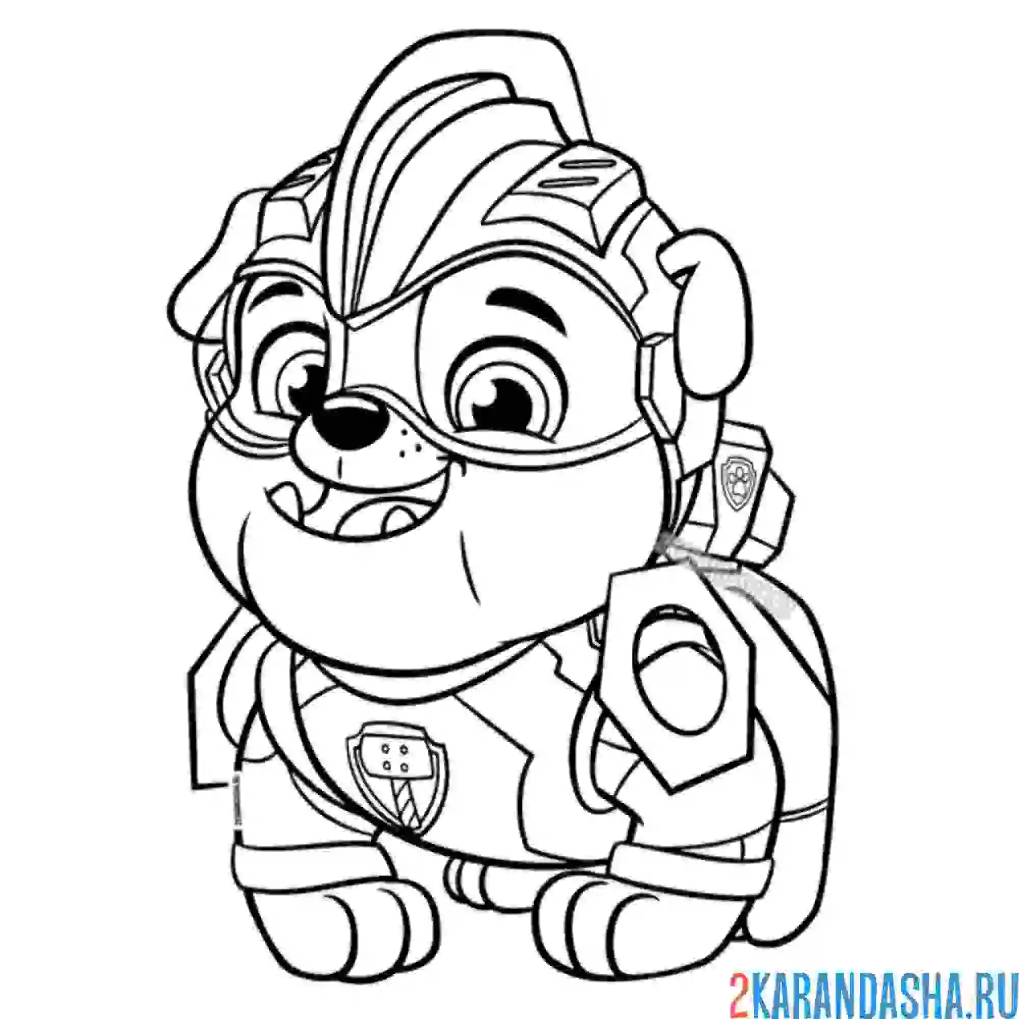 Раскраска мегащенки крепыш