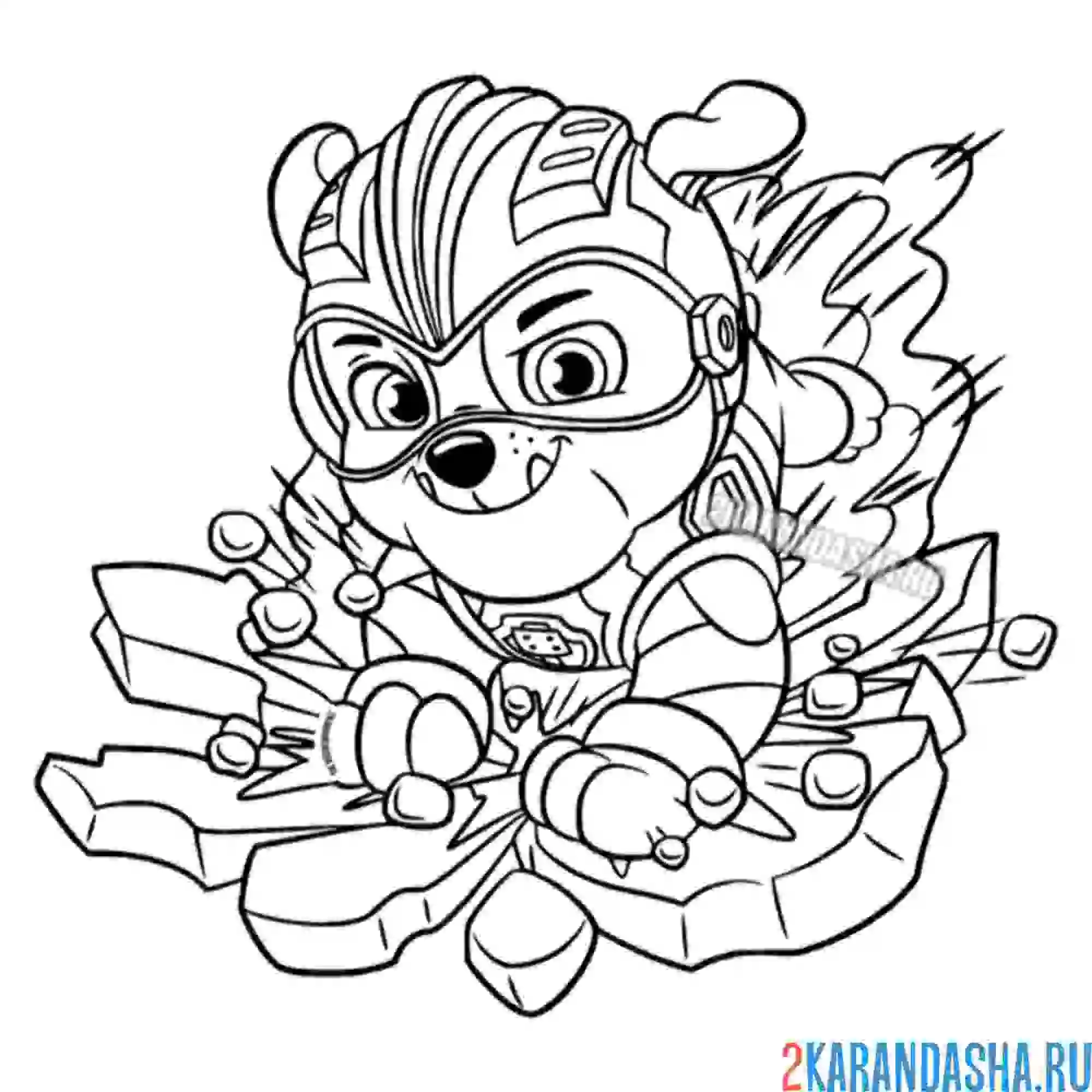 Раскраска мегащенки крутой крепыш