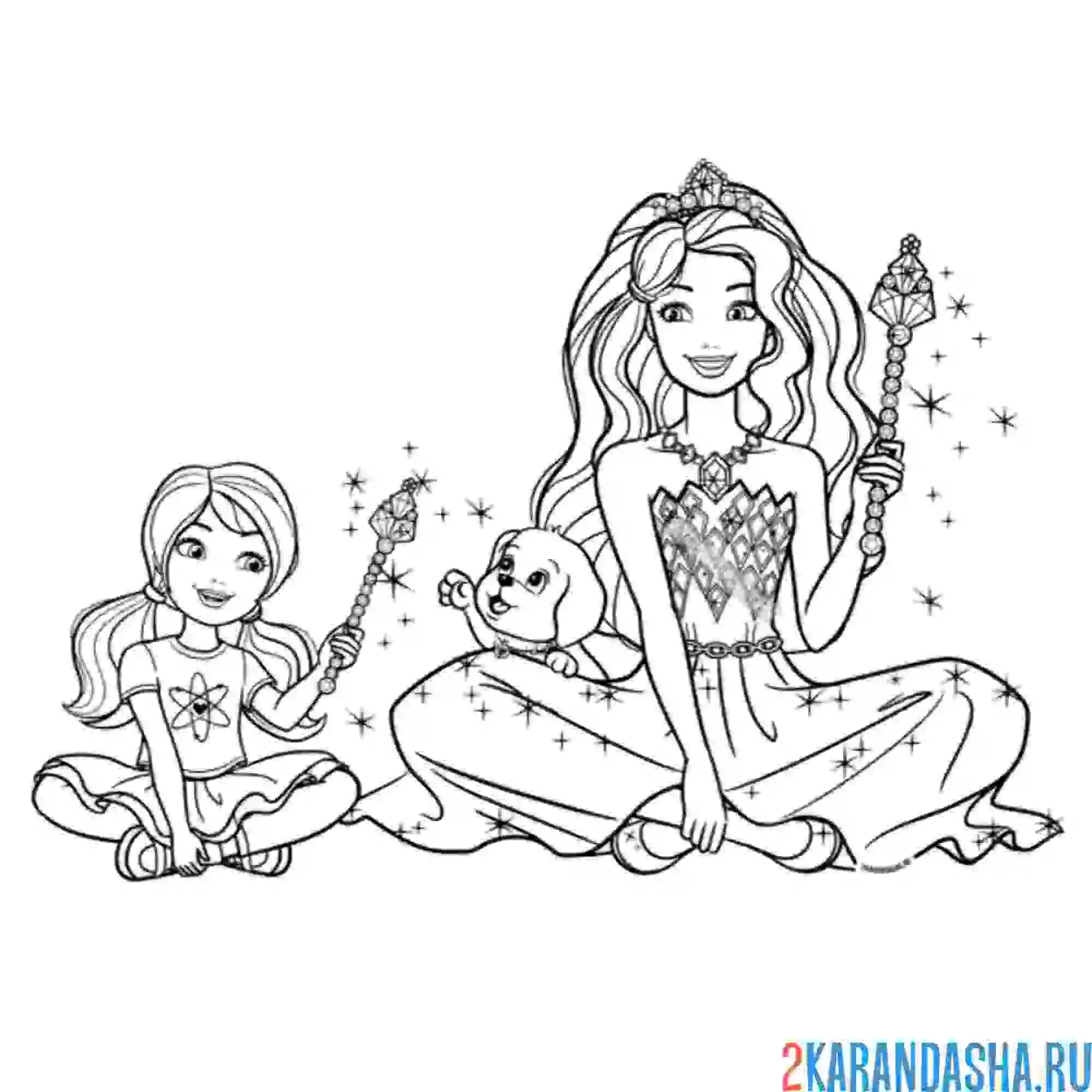 Раскраска барби красивые куклы дримтопия