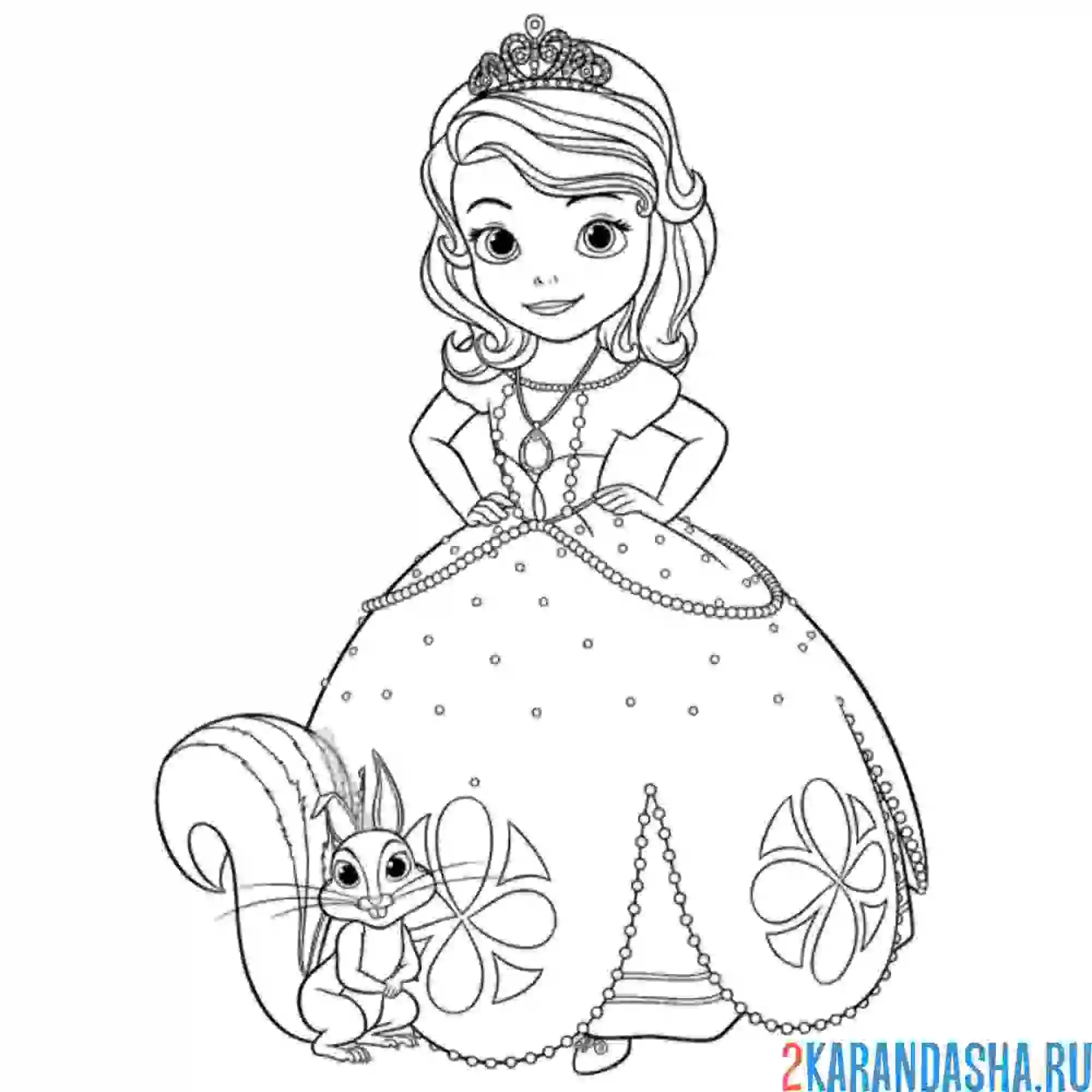 Раскраска вместе с другом: бельчонок орешек