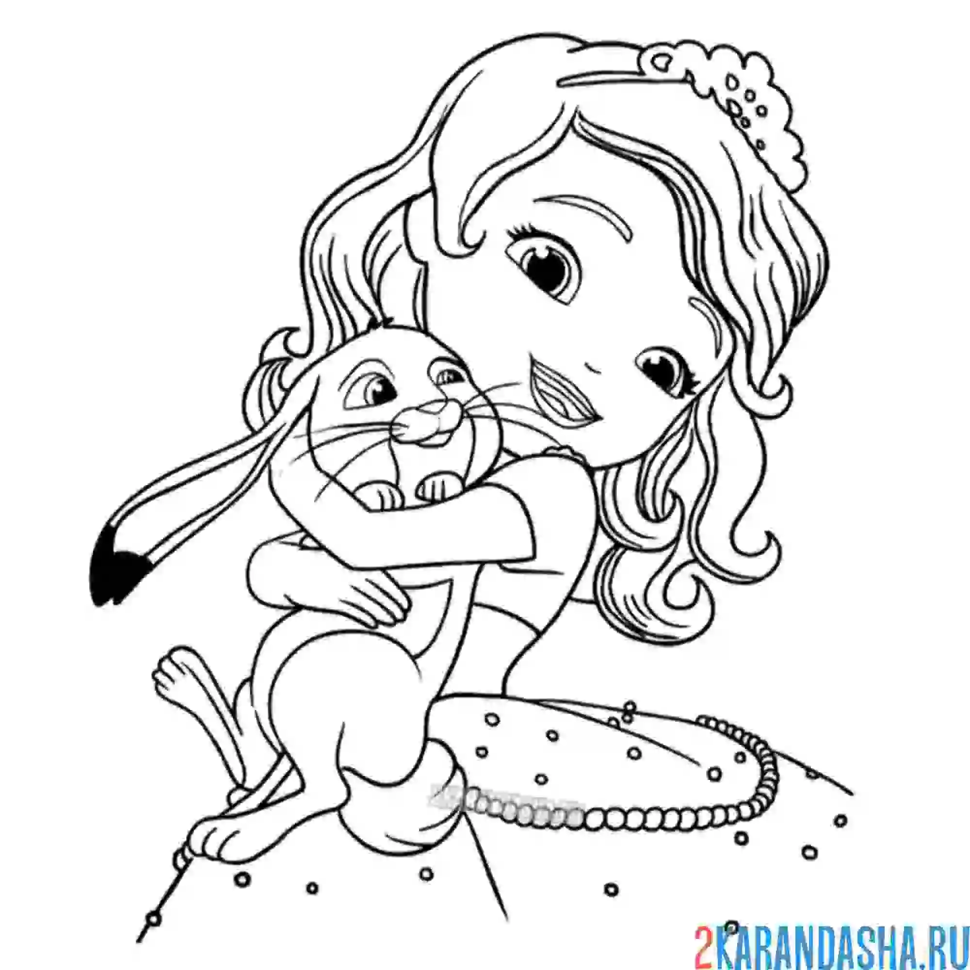 Раскраска с любимым кроликом