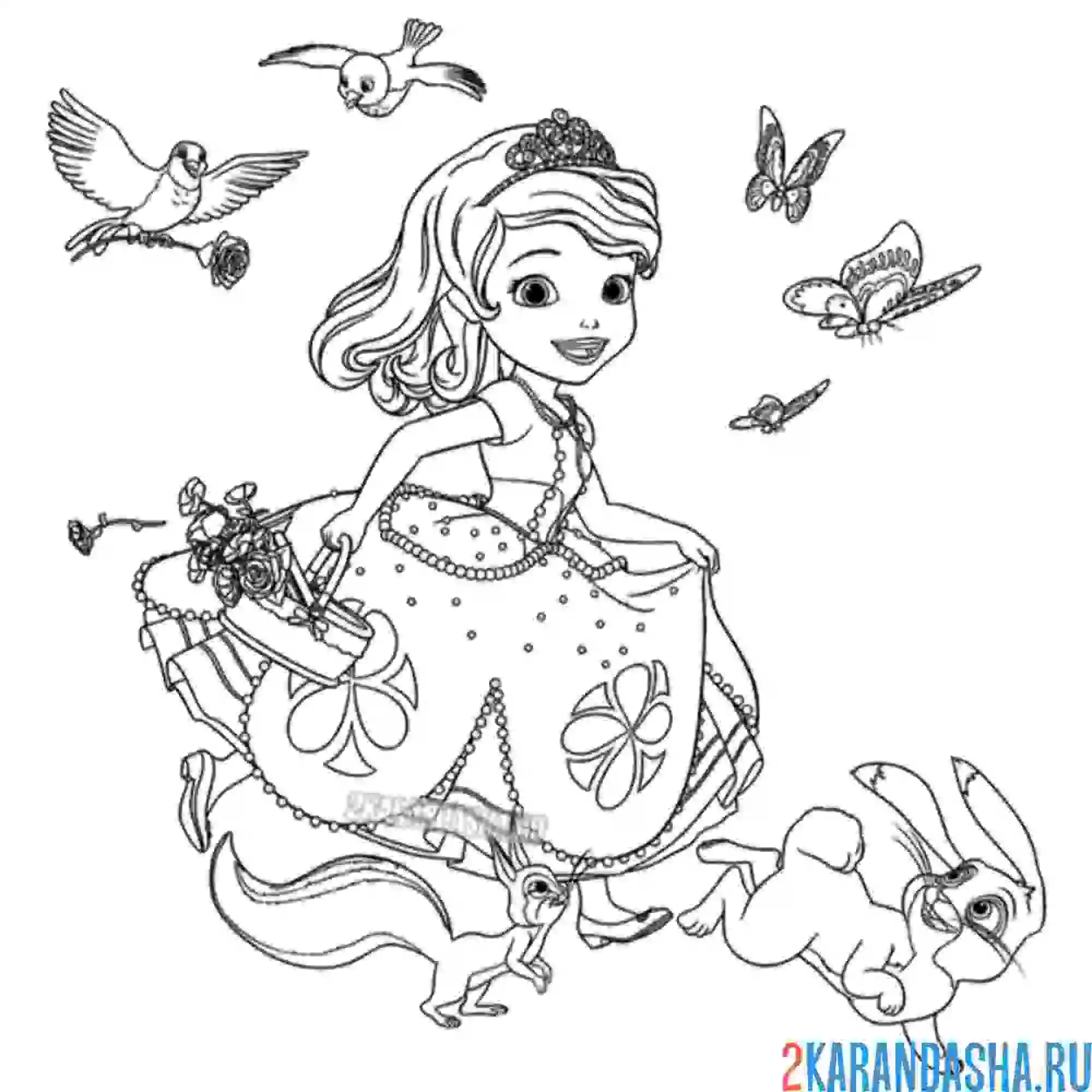 Раскраска со всеми друзьями животными