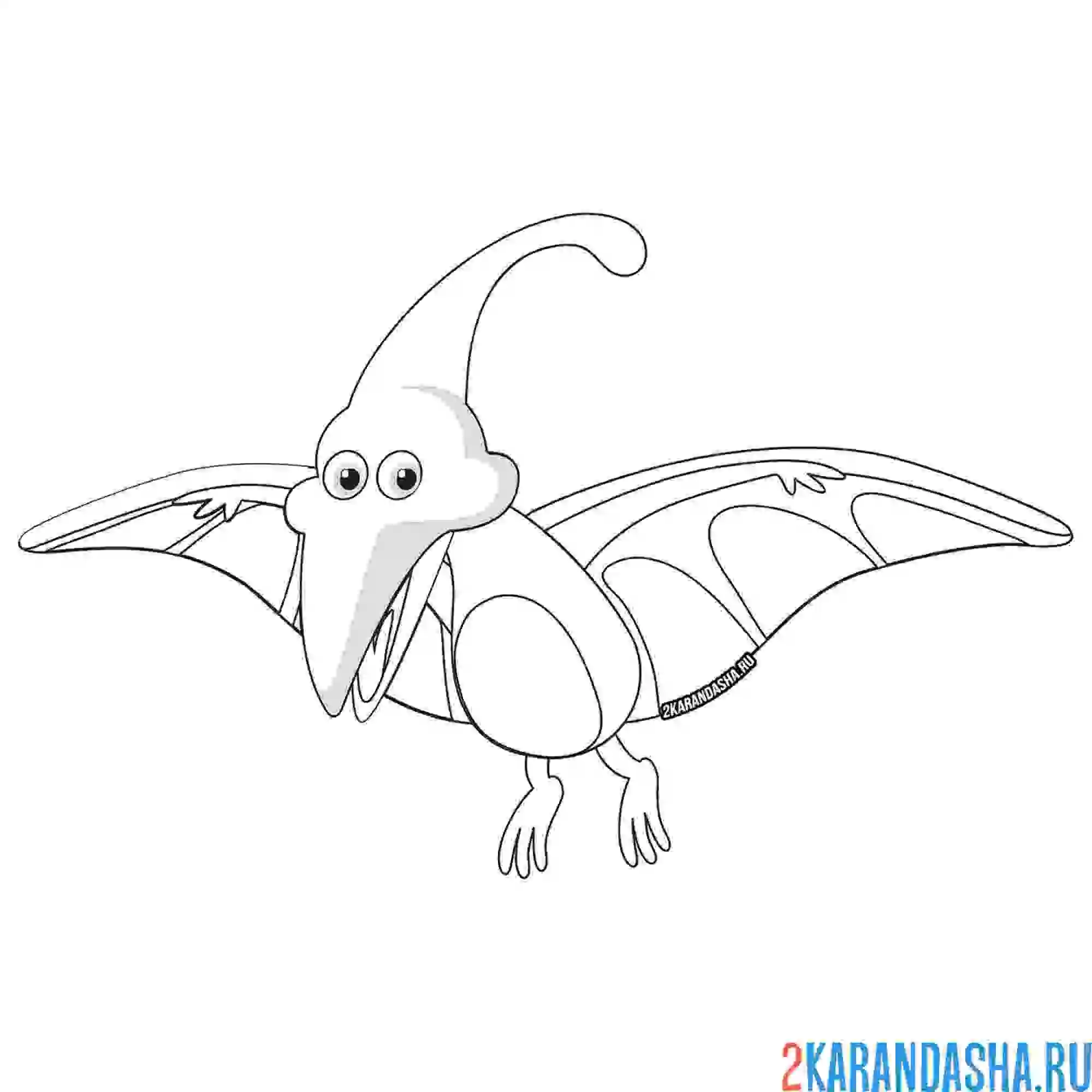 Раскраска птерозавр летит