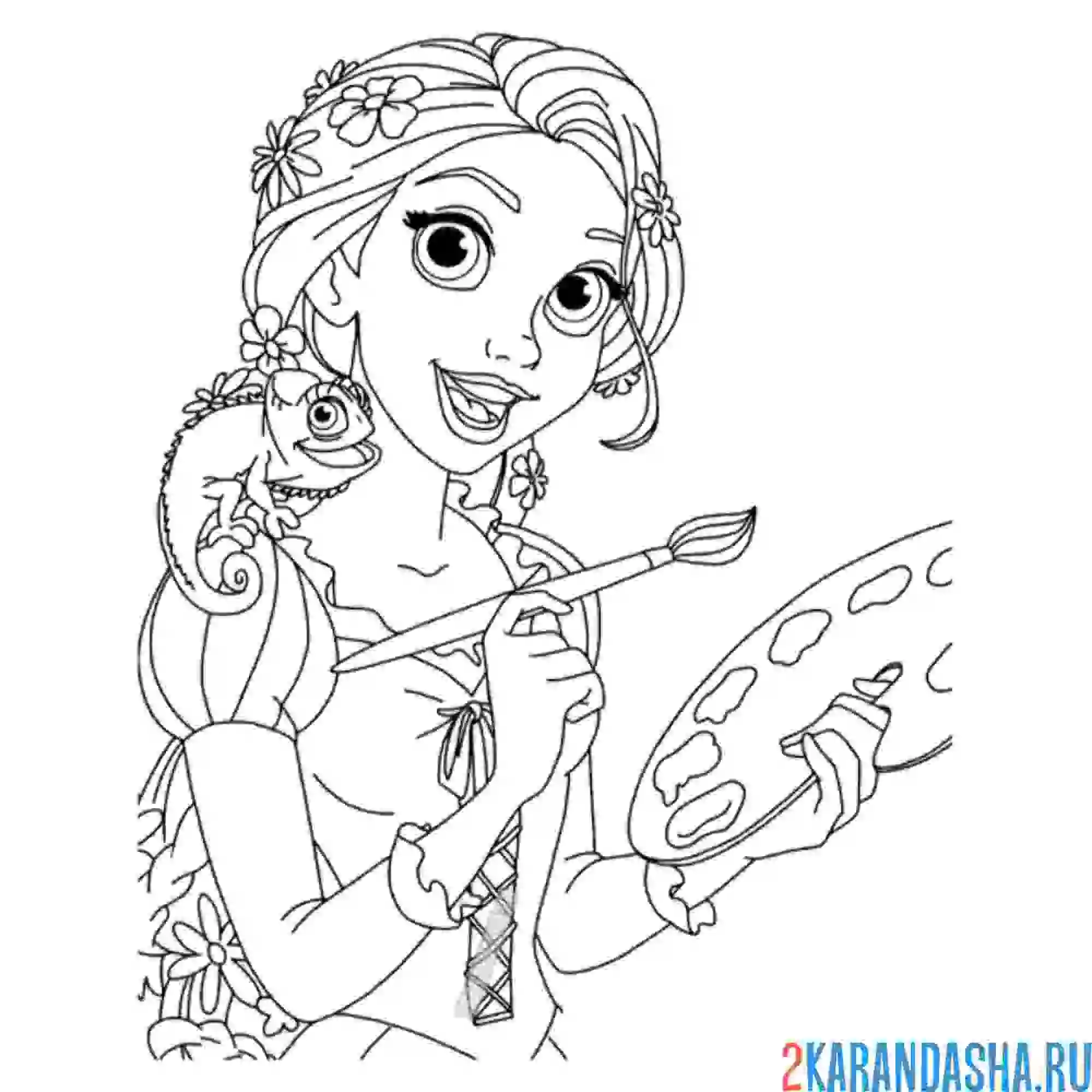 Раскраска рисует вместе с хамелеоном