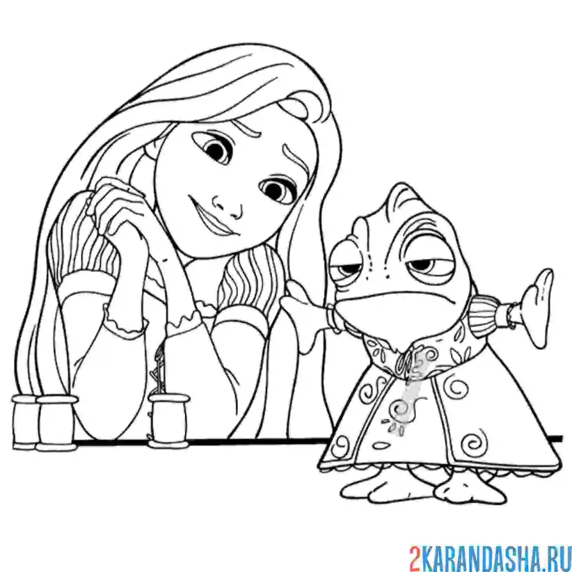 Раскраска любуется на хамелеона