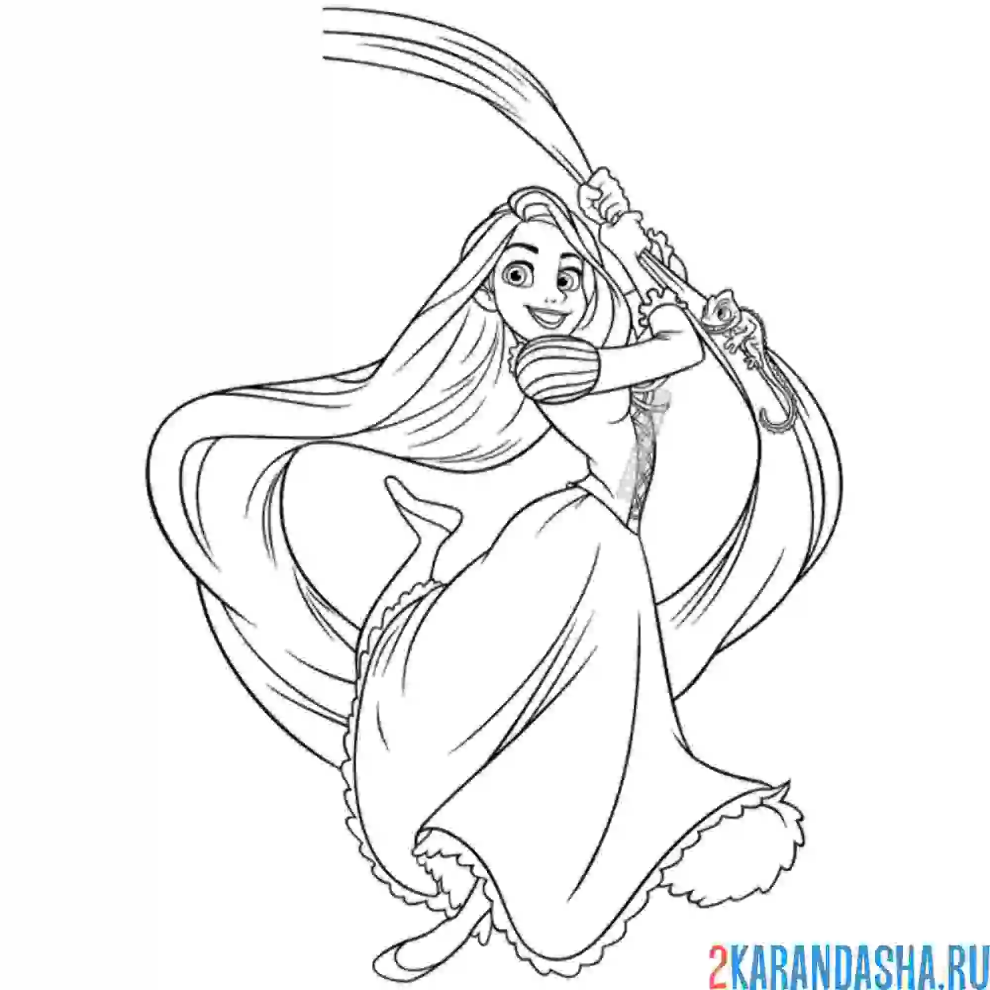 Раскраска спускается по волосам