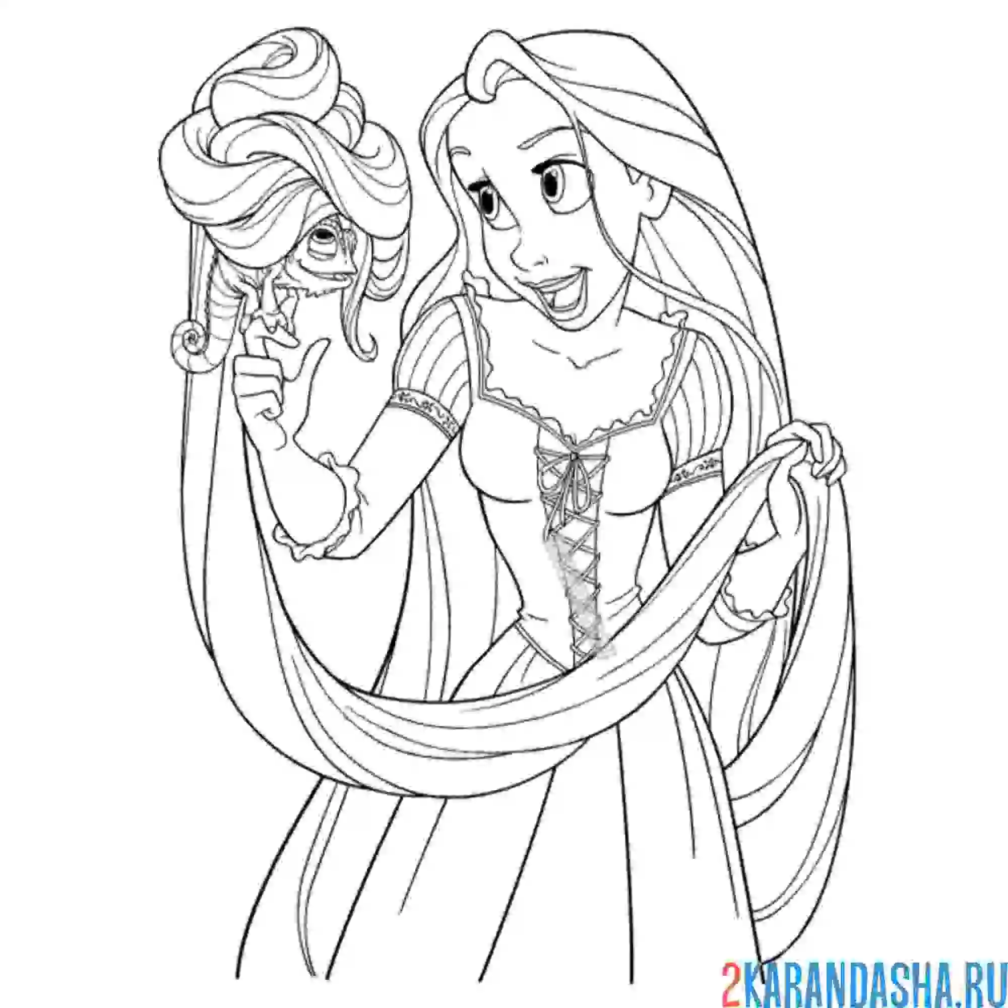 Раскраска веселится с хамелеоном